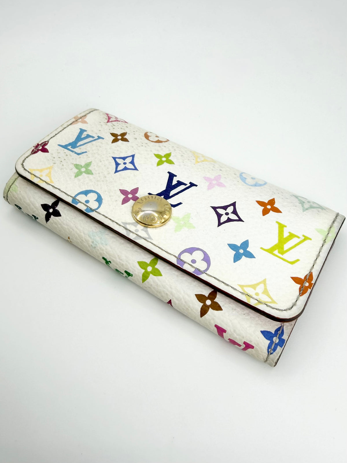 2000s Louis Vuitton x Takashi Murakami Multicolor Monogram Key Holder