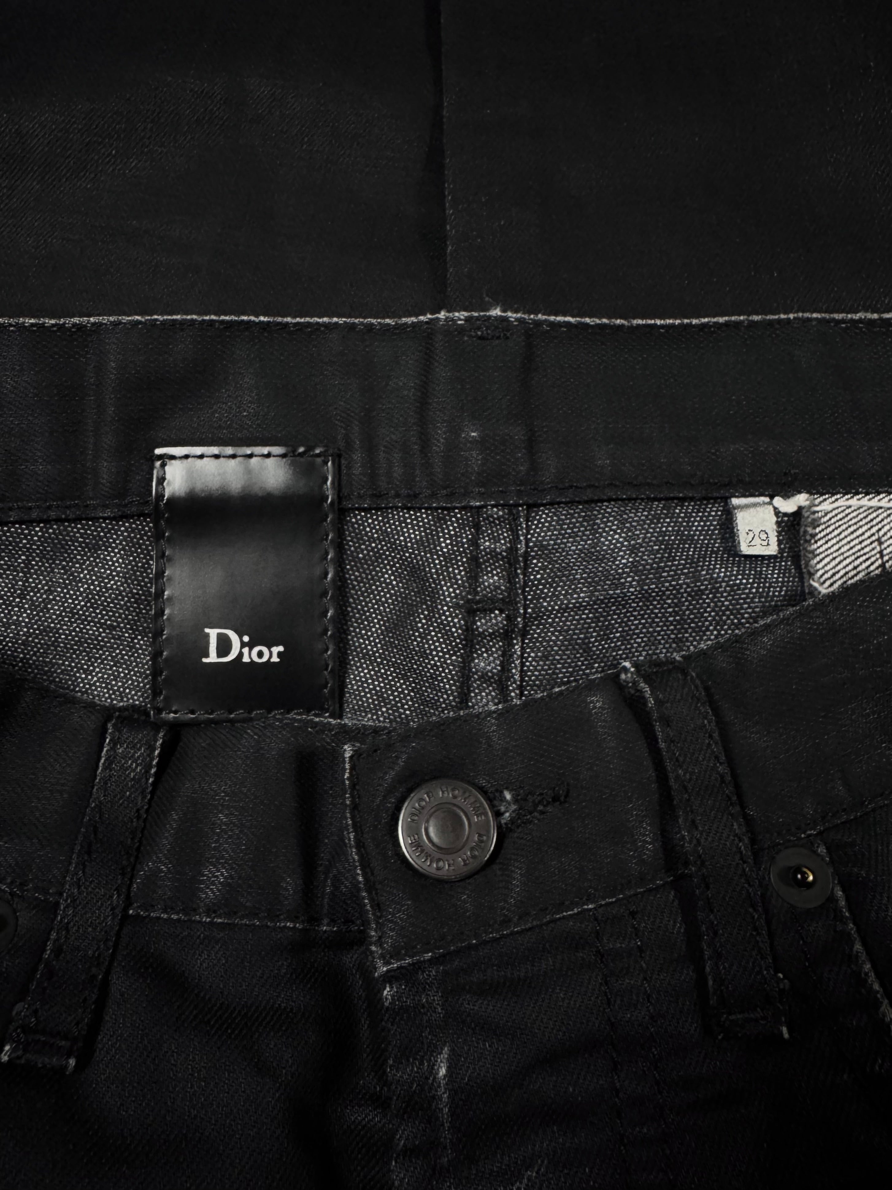 FW09 Dior Homme “Angles” KVA Black Satin Coat Denim