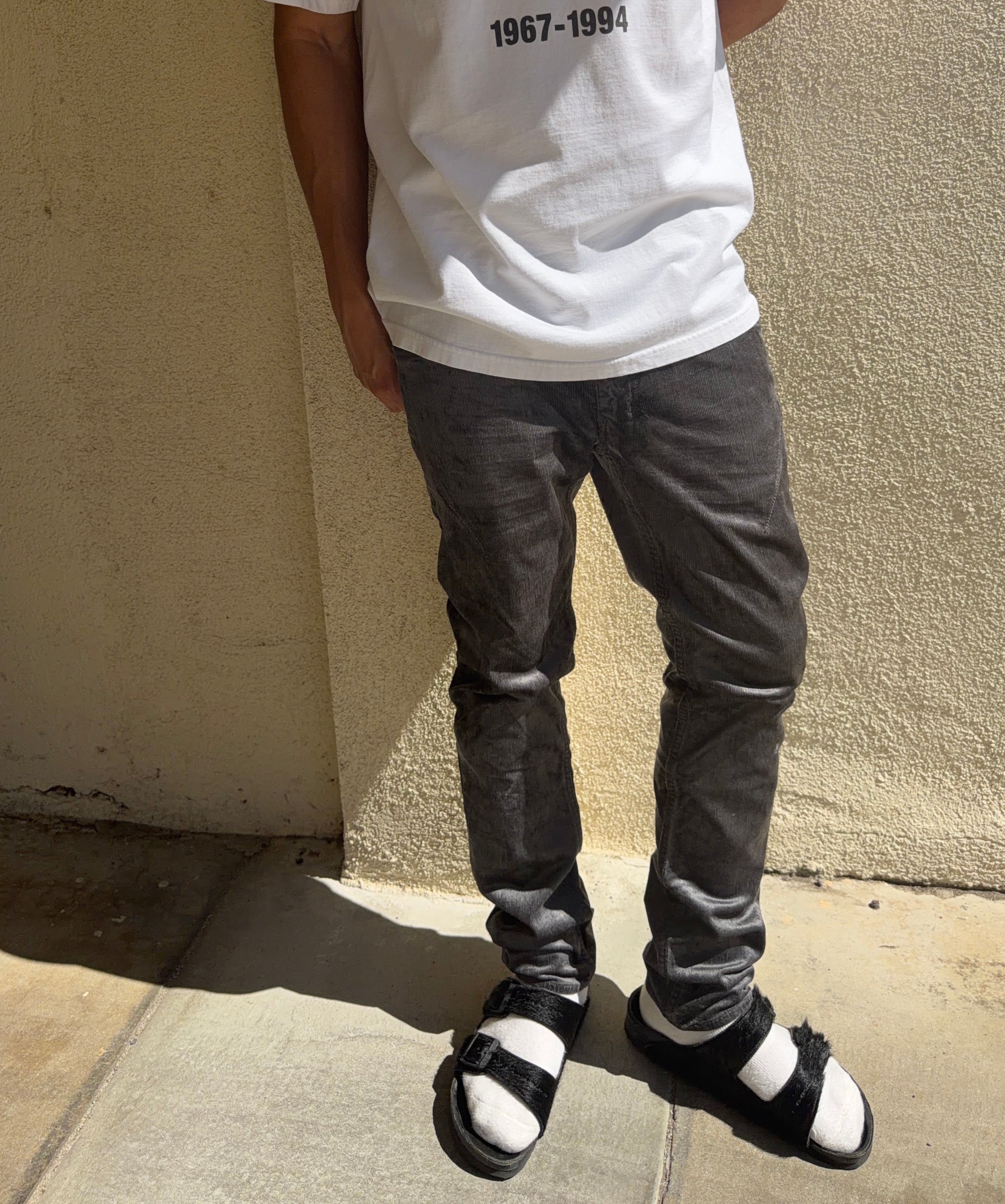 FW07 Number (N)ine “Love God Murder” Gunmetal-Tint Pain Corduroy Pants