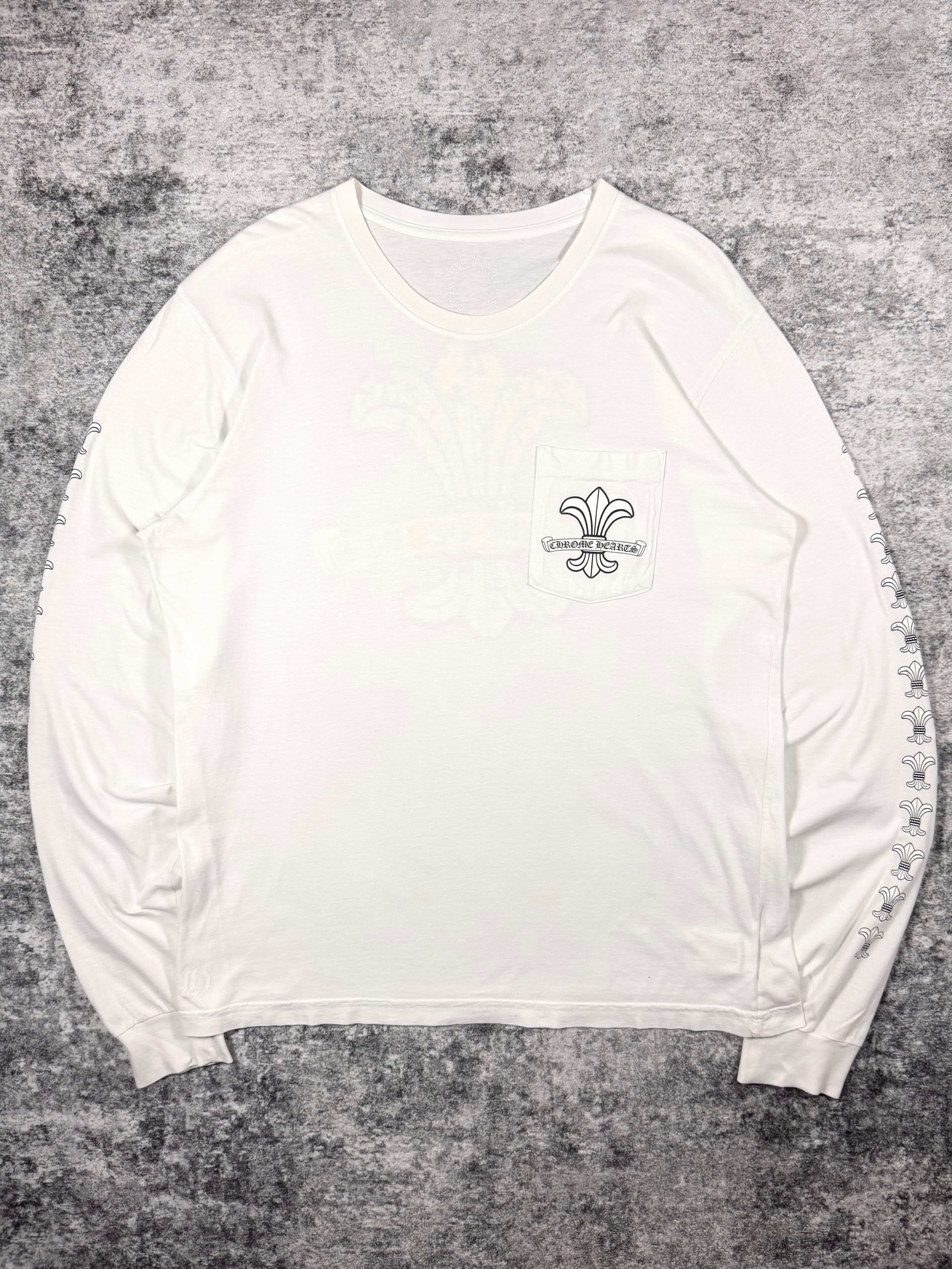 Chrome Hearts ‘Fleur de Lis’ White Graphic Long Sleeve