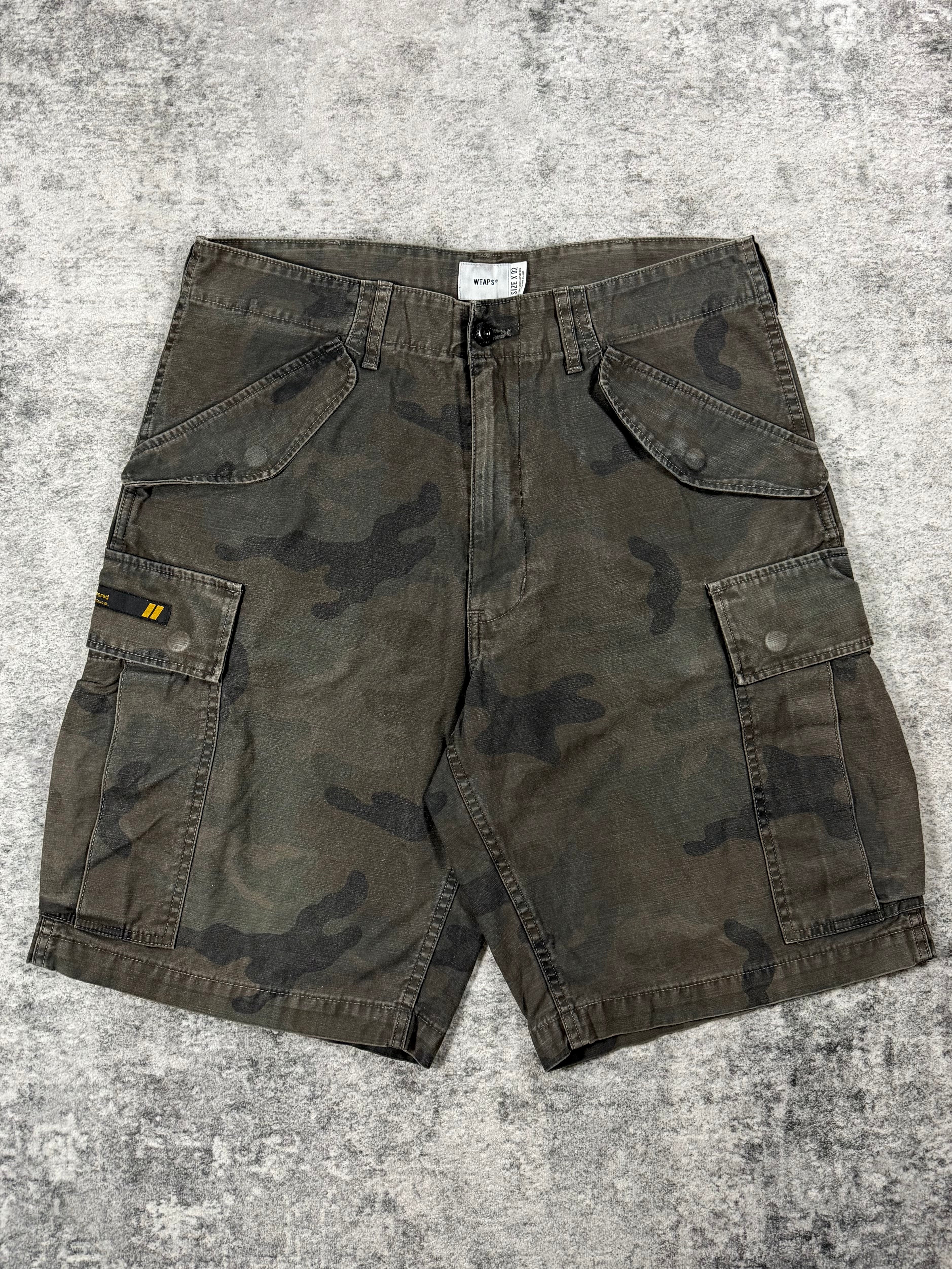 SS20 WTAPS Uparmored ‘EX40’ Woodland Camo Military Cargo Shorts