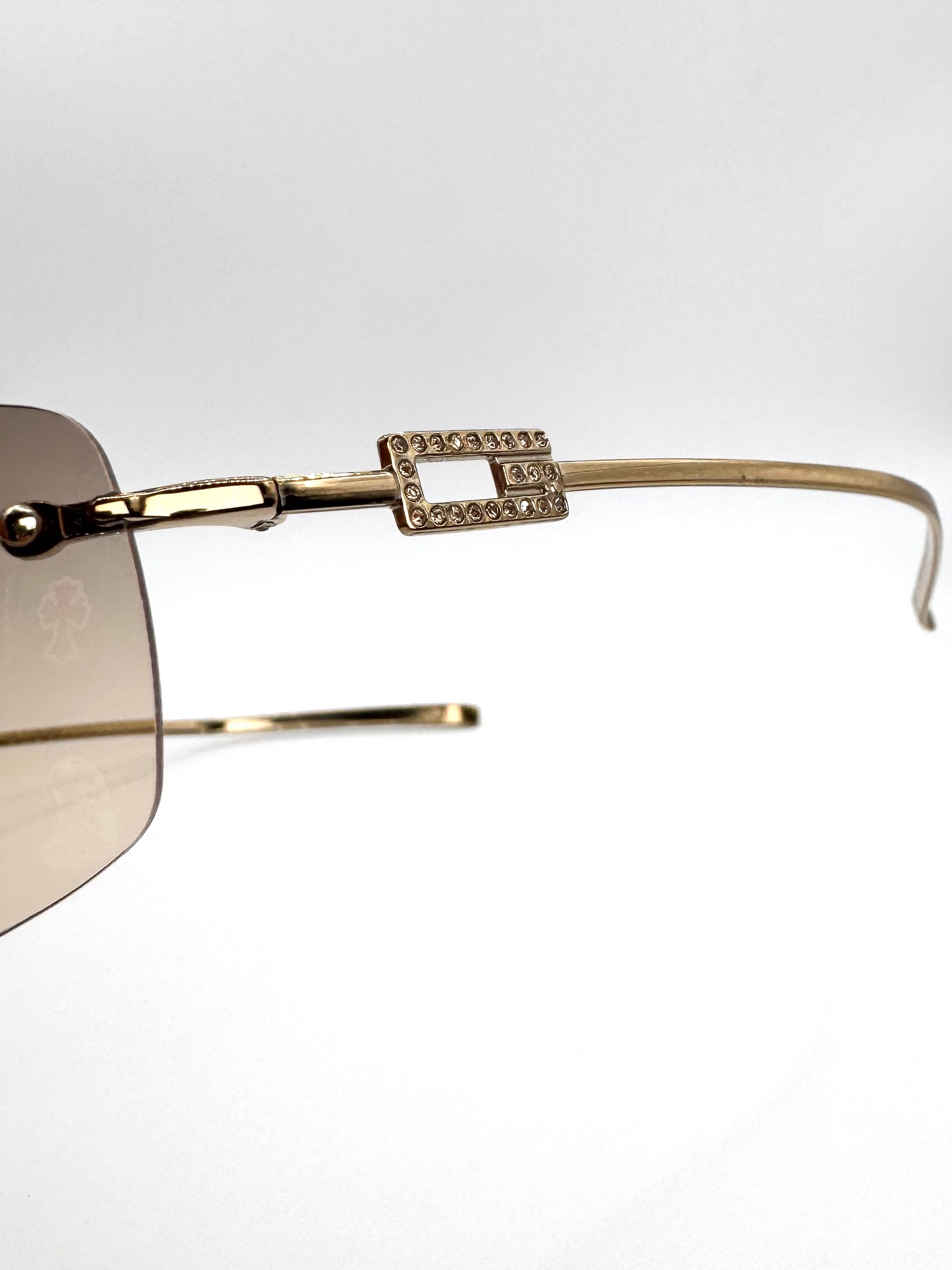 2000s Gucci Tom Ford ‘1784 Strass’ Rhinestone Sunglasses