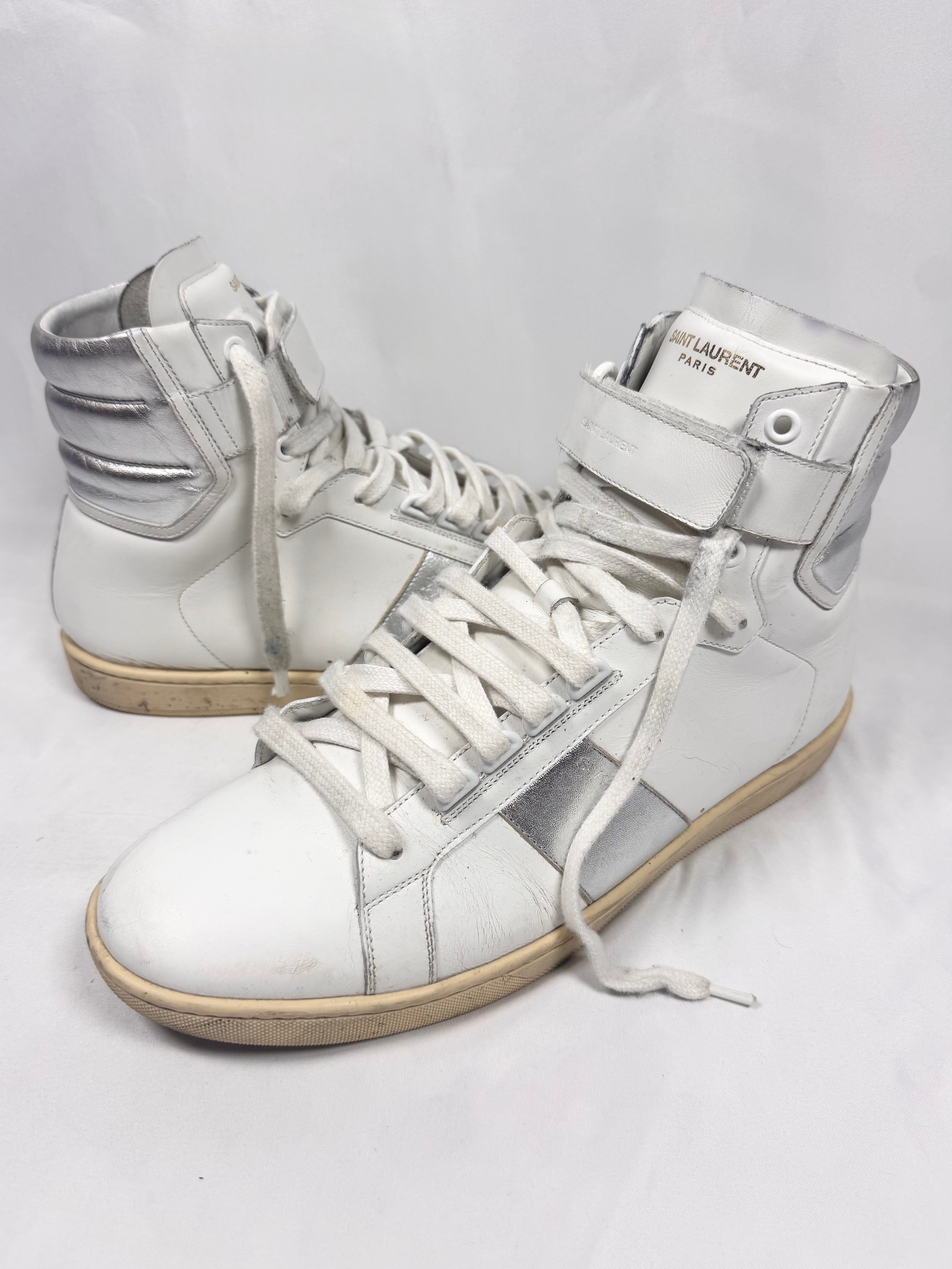 Saint Laurent ‘SL/10H’ Silver High-Top Sneakers