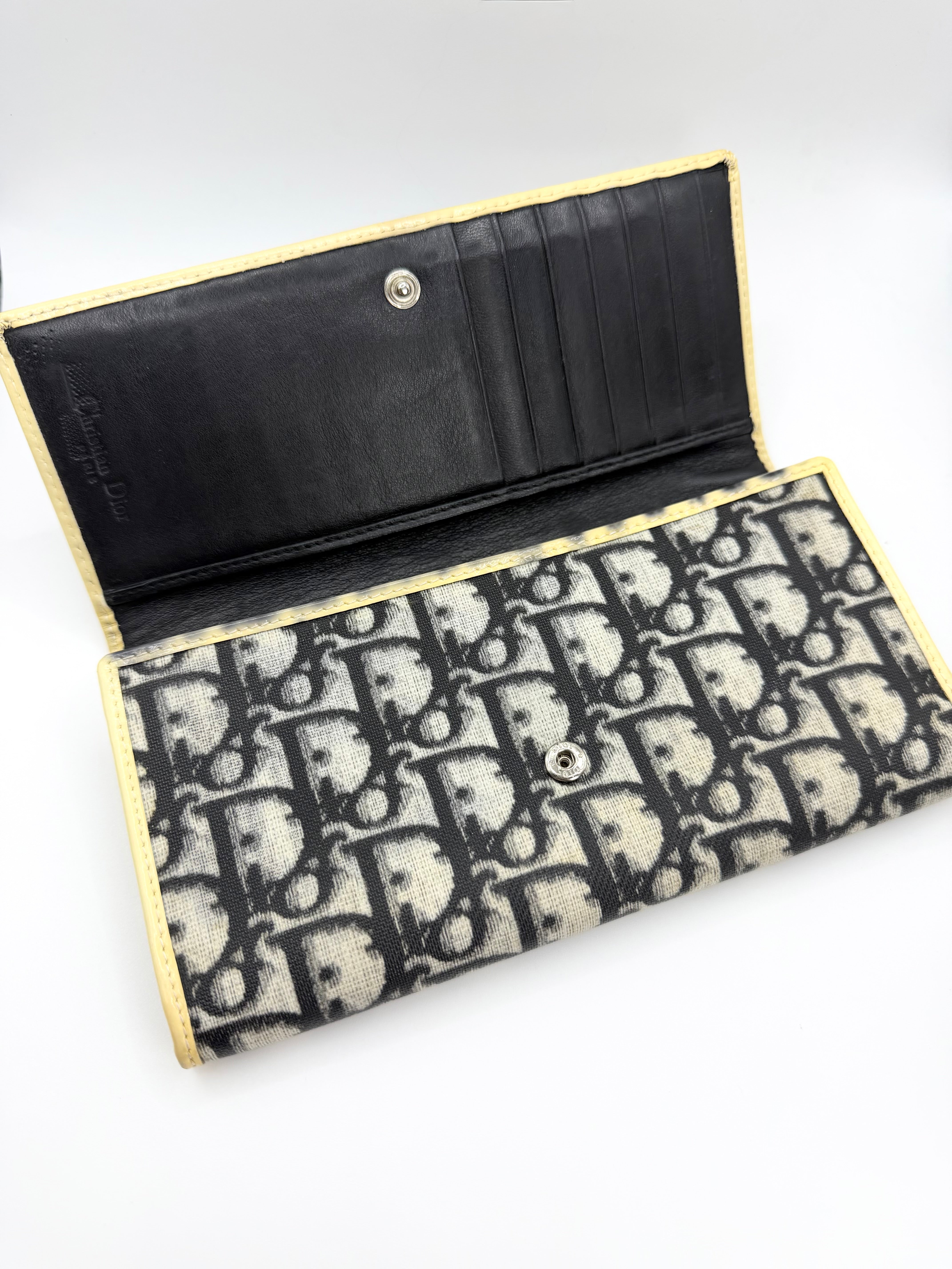 2000s Christian Dior ‘Trotter’ #1 Navy Monogram Canvas Wallet