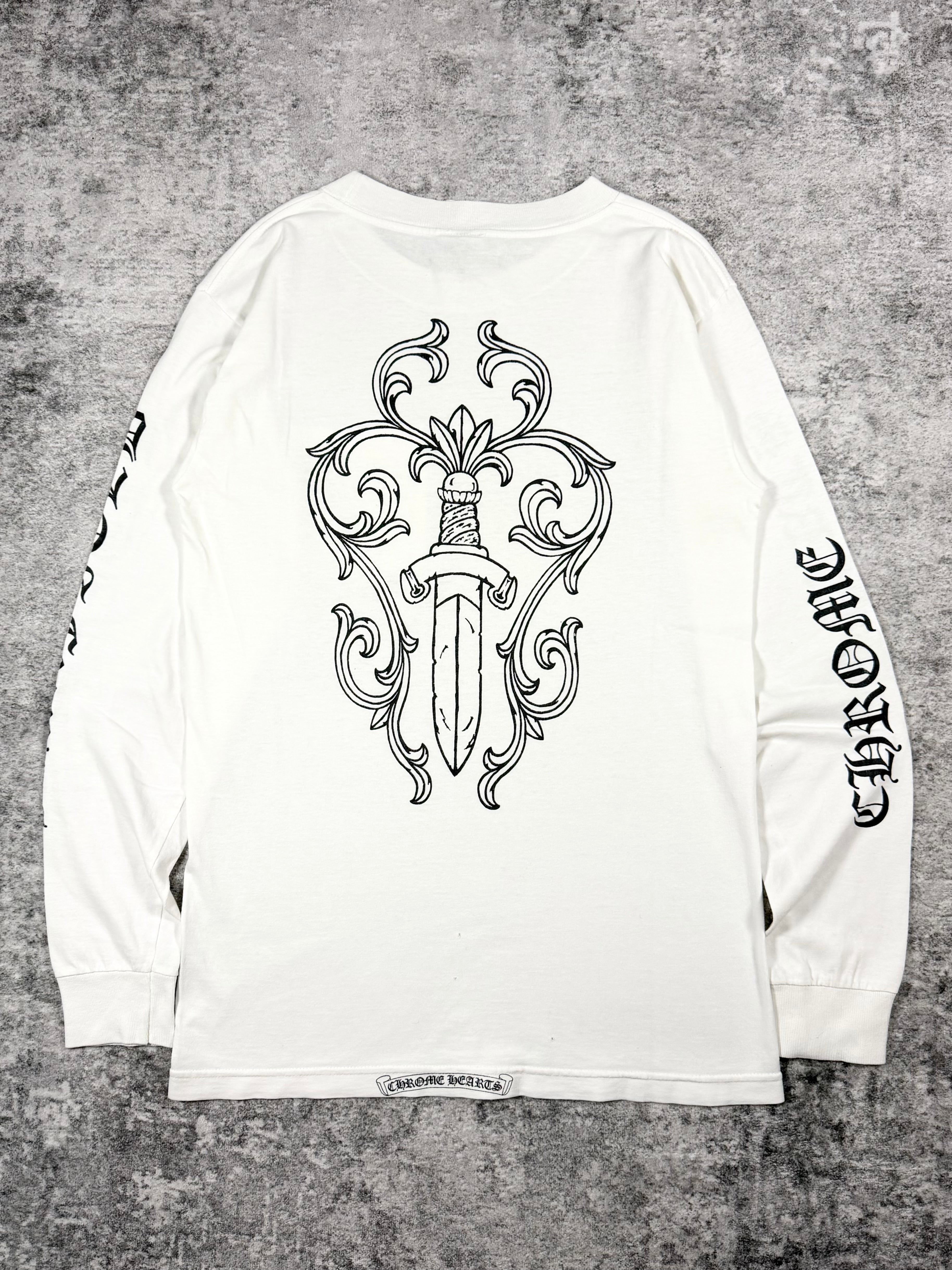 1990s Vintage Chrome Hearts x Maxfield LA Dagger Long Sleeve