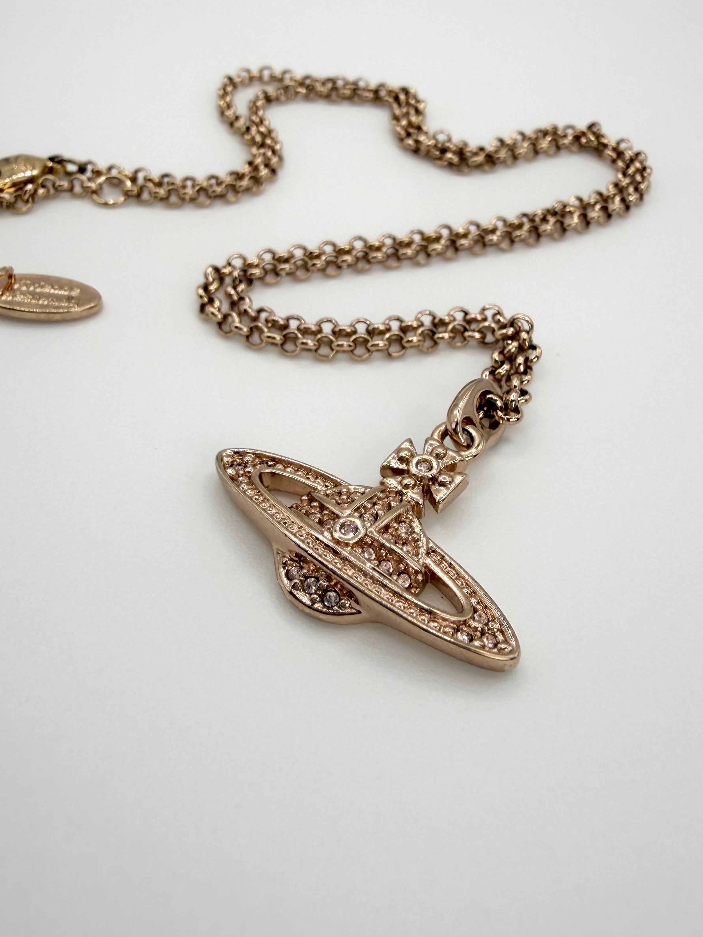 Vivienne Westwood 'Mini Bas Relief' Rose Gold Orb Necklace