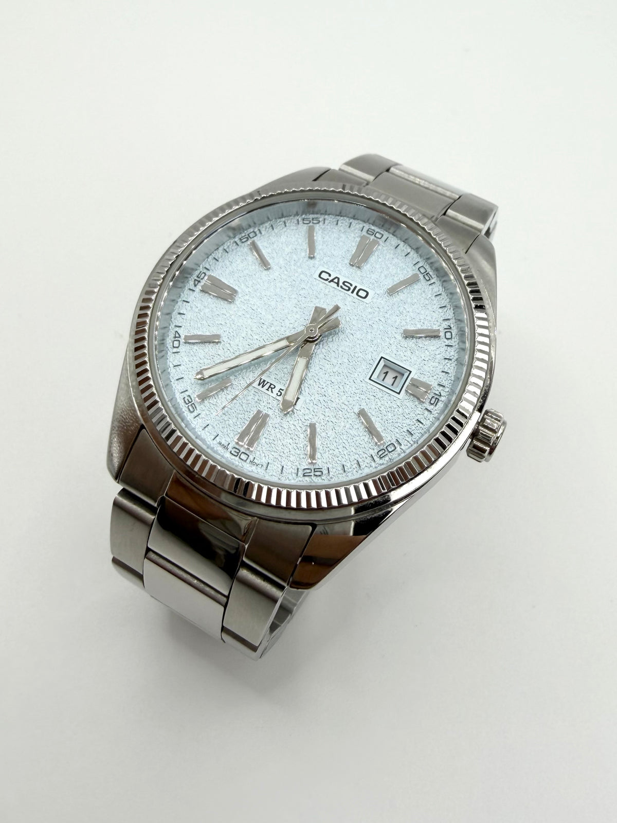 Casio MTP-1302 Light Turqoise Face Stainless Steel Quartz Watch