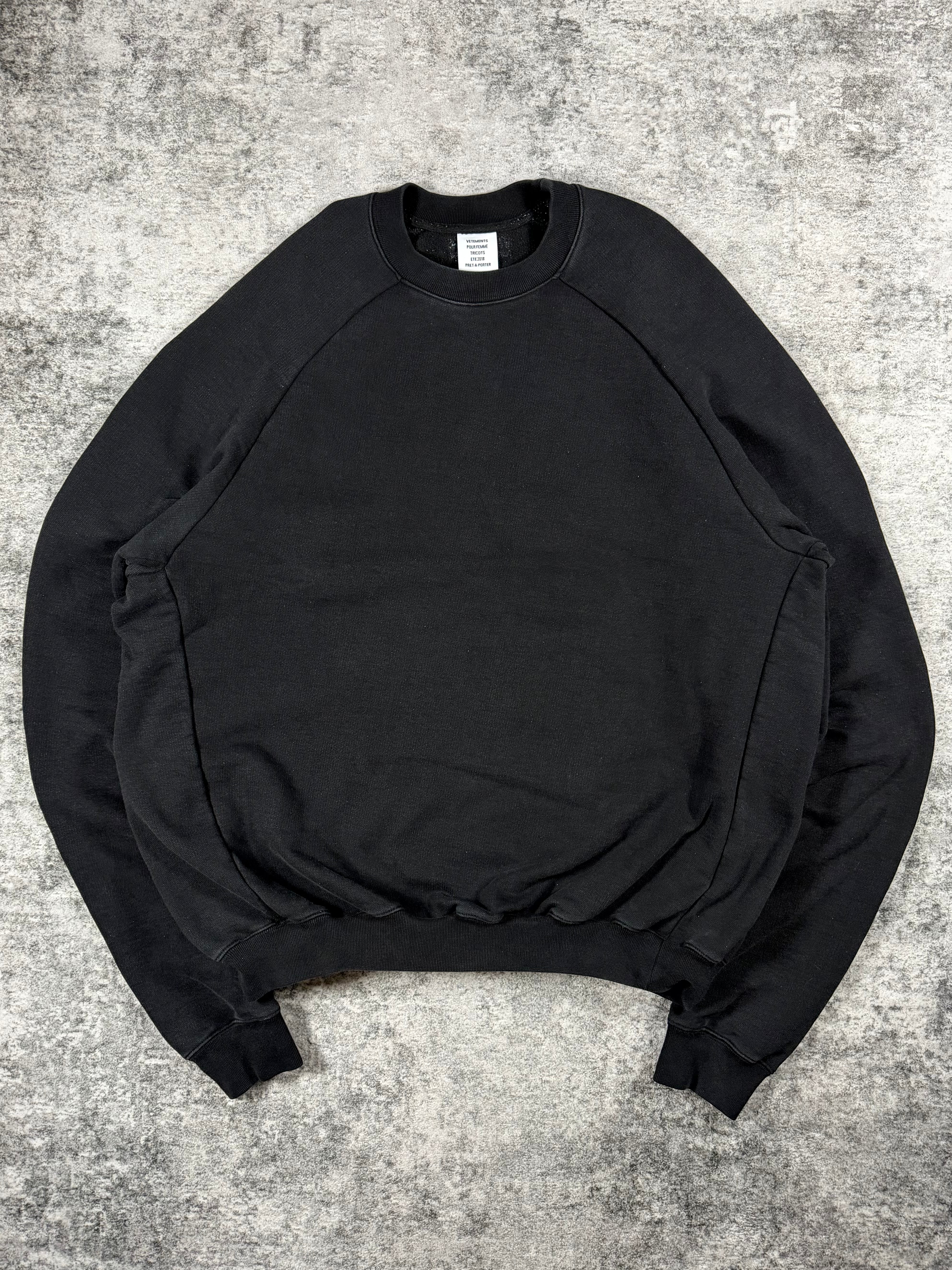 FW17 Vetements ‘Unskinny’ Black Oversized Crewneck