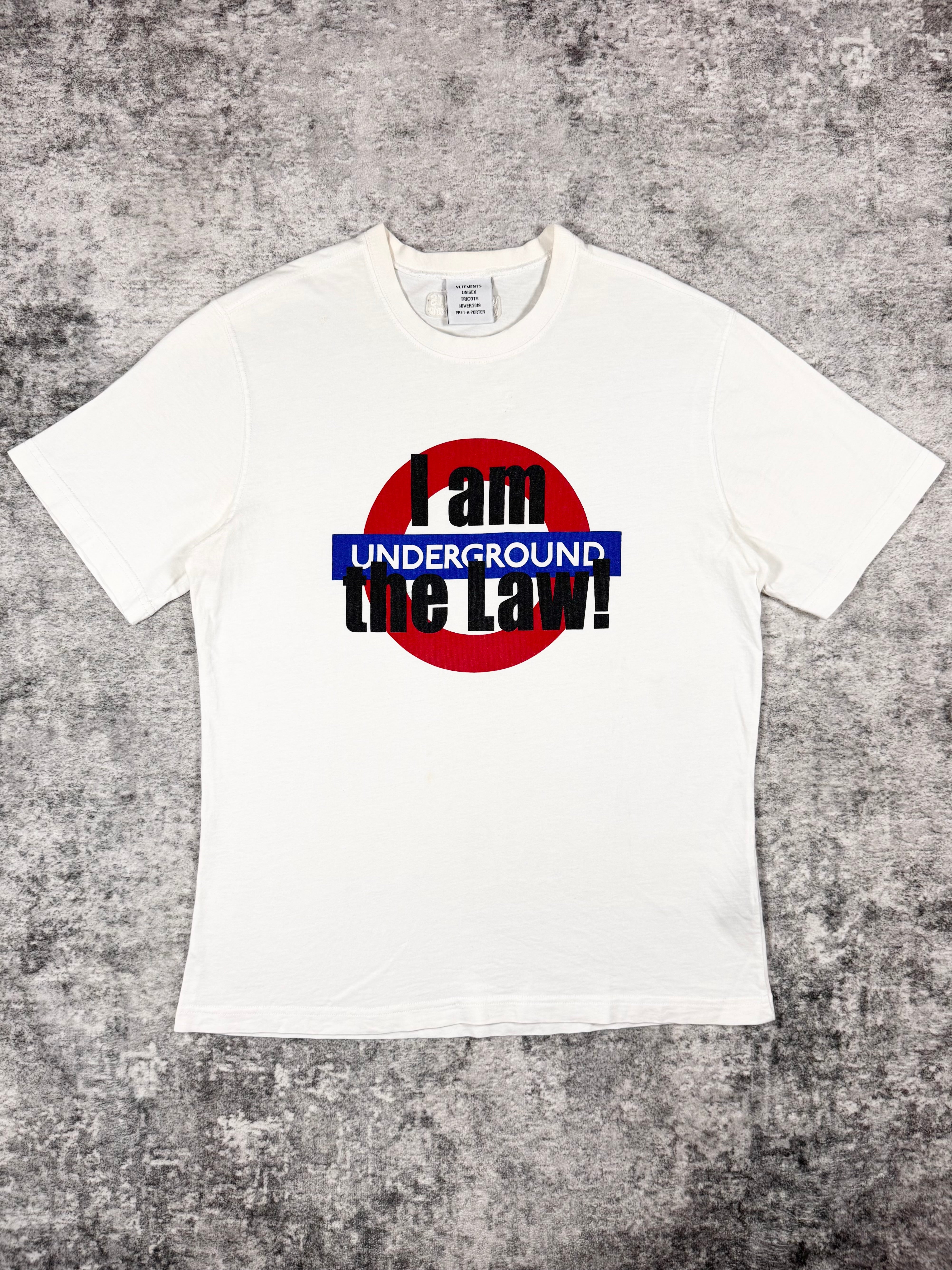 AW19 Vetements London ‘I Am The Law!’ T shirt