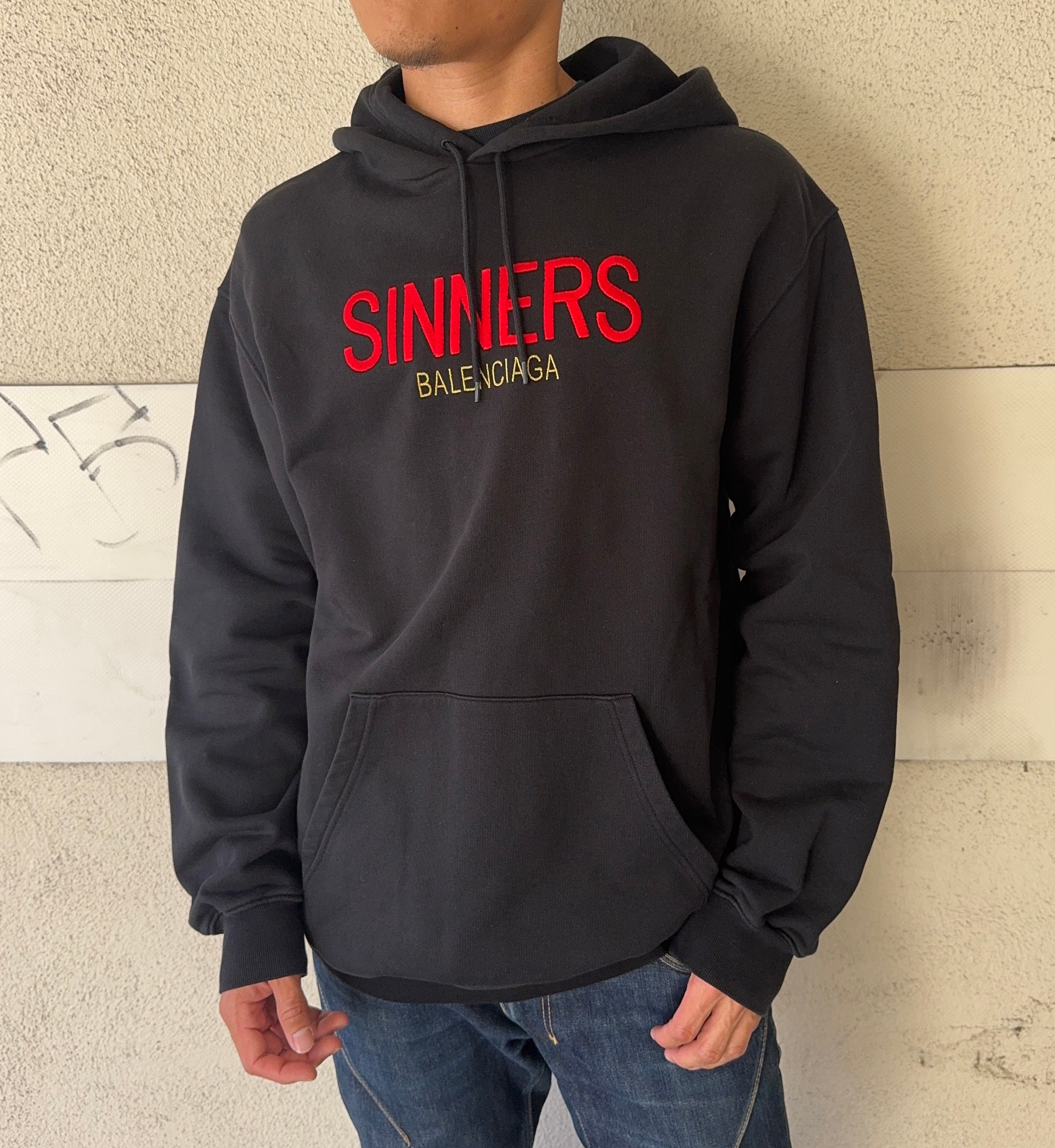 SS18 Balenciaga ‘Sinners’ Embroidery Oversized Hoodie