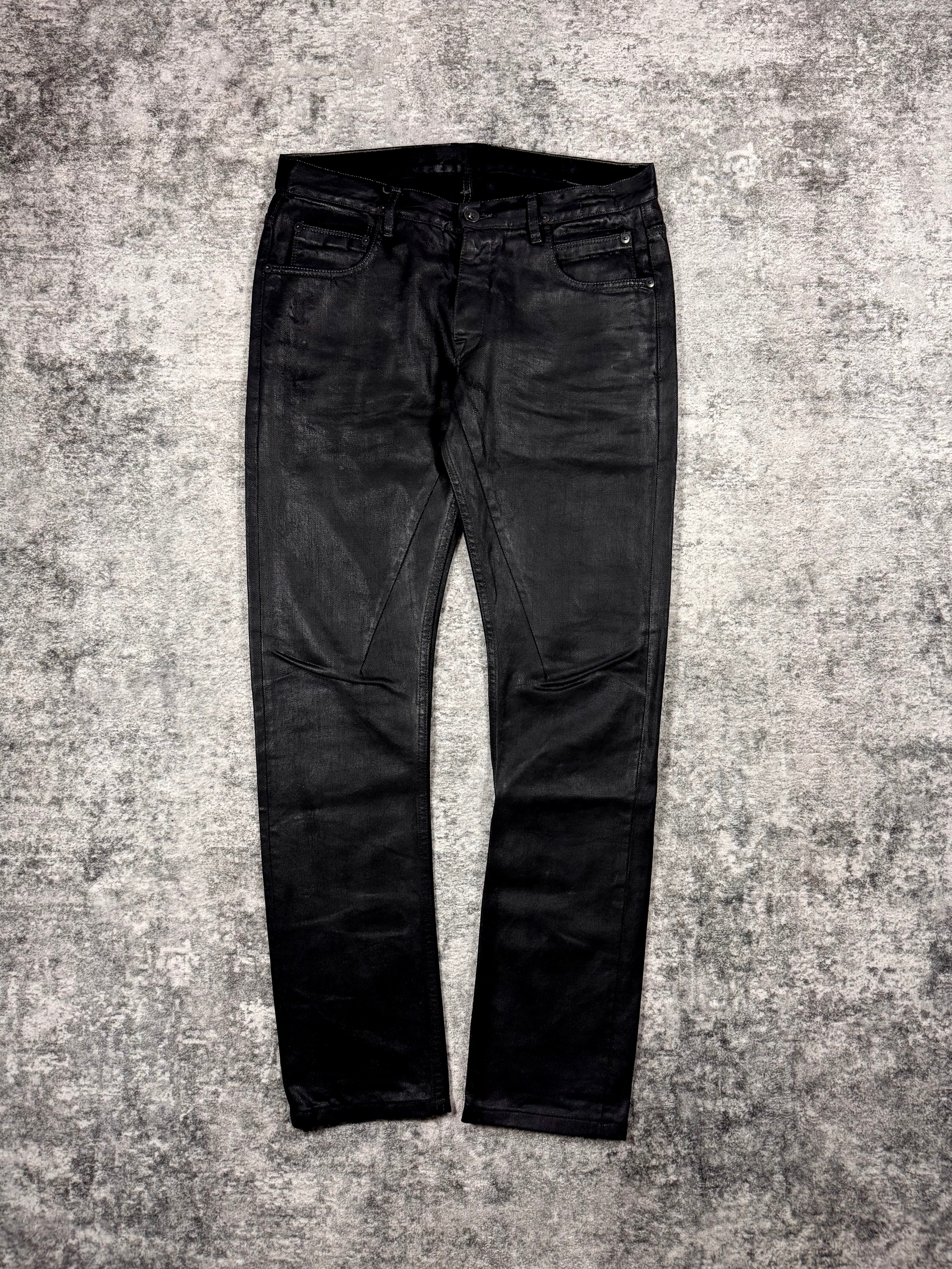 FW18 Rick Owens “Sisyphus” Black Waxed Detroit Cut Denim