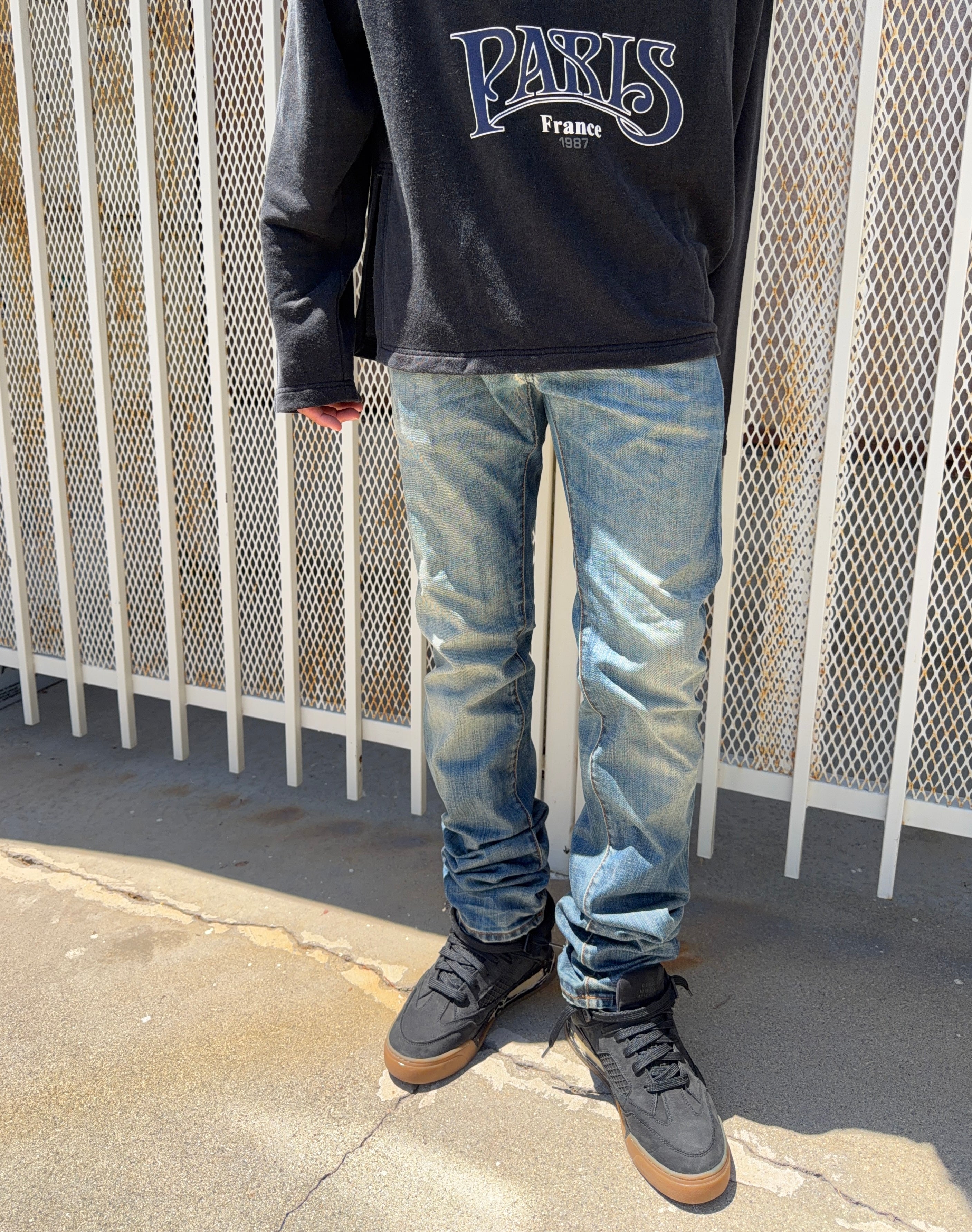 SS08 Dior Homme KVA Faded Indigo Wash Unaltered Distress Denim