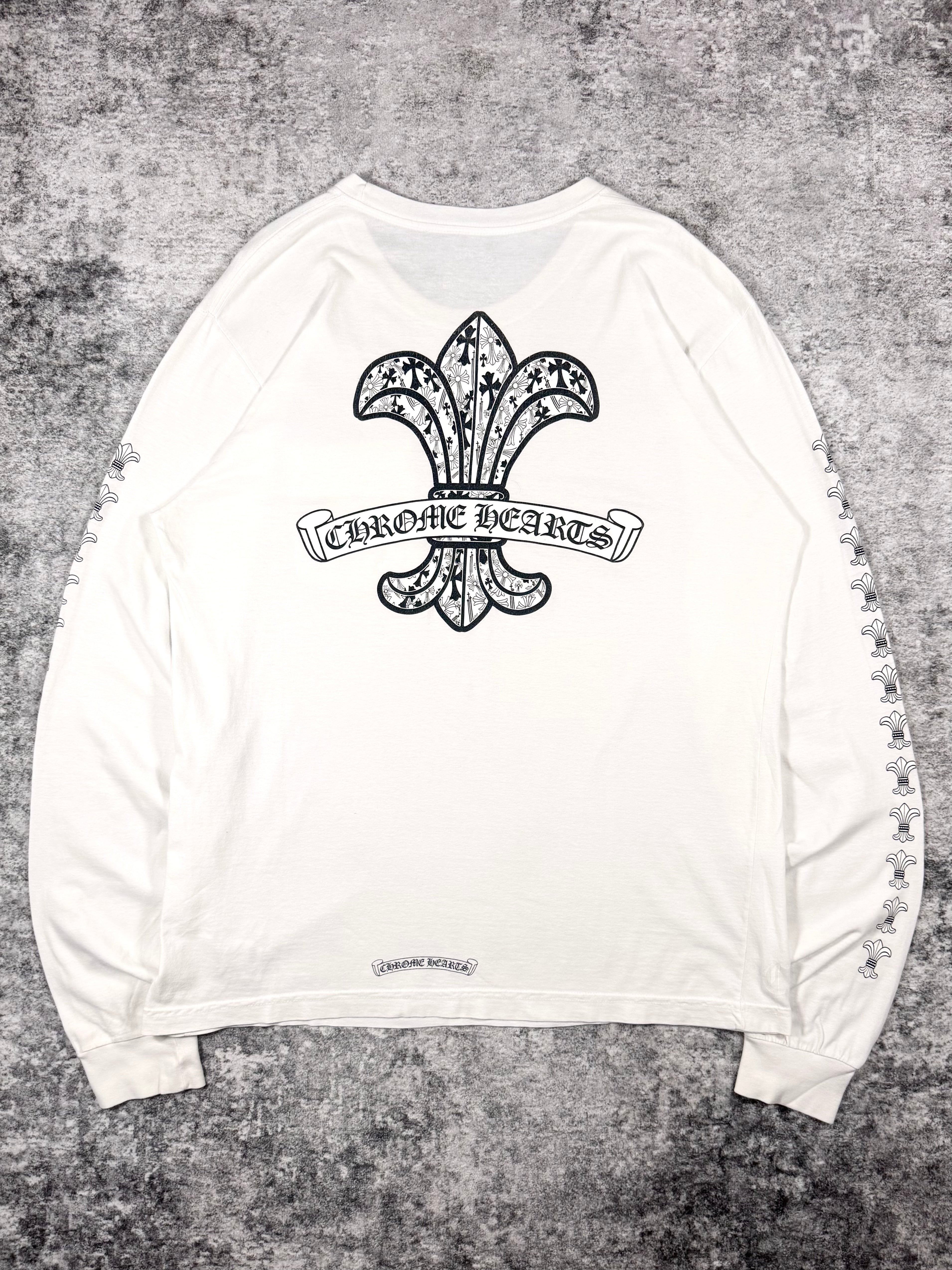 Chrome Hearts ‘Fleur de Lis’ White Graphic Long Sleeve