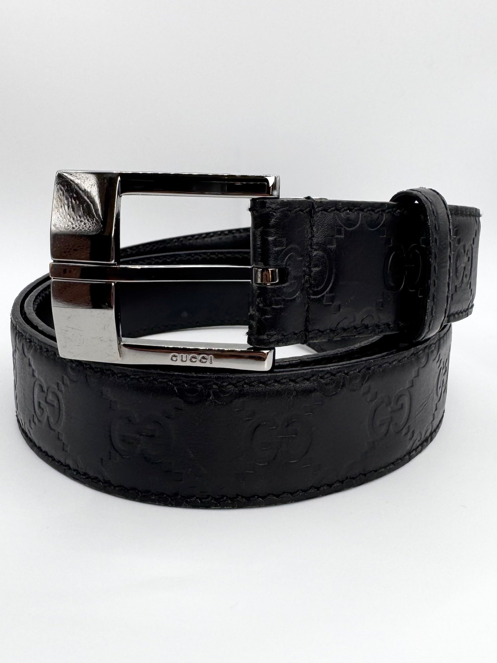 2000s Gucci Frida Gianni ‘Guccisima’ Black Leather Belt