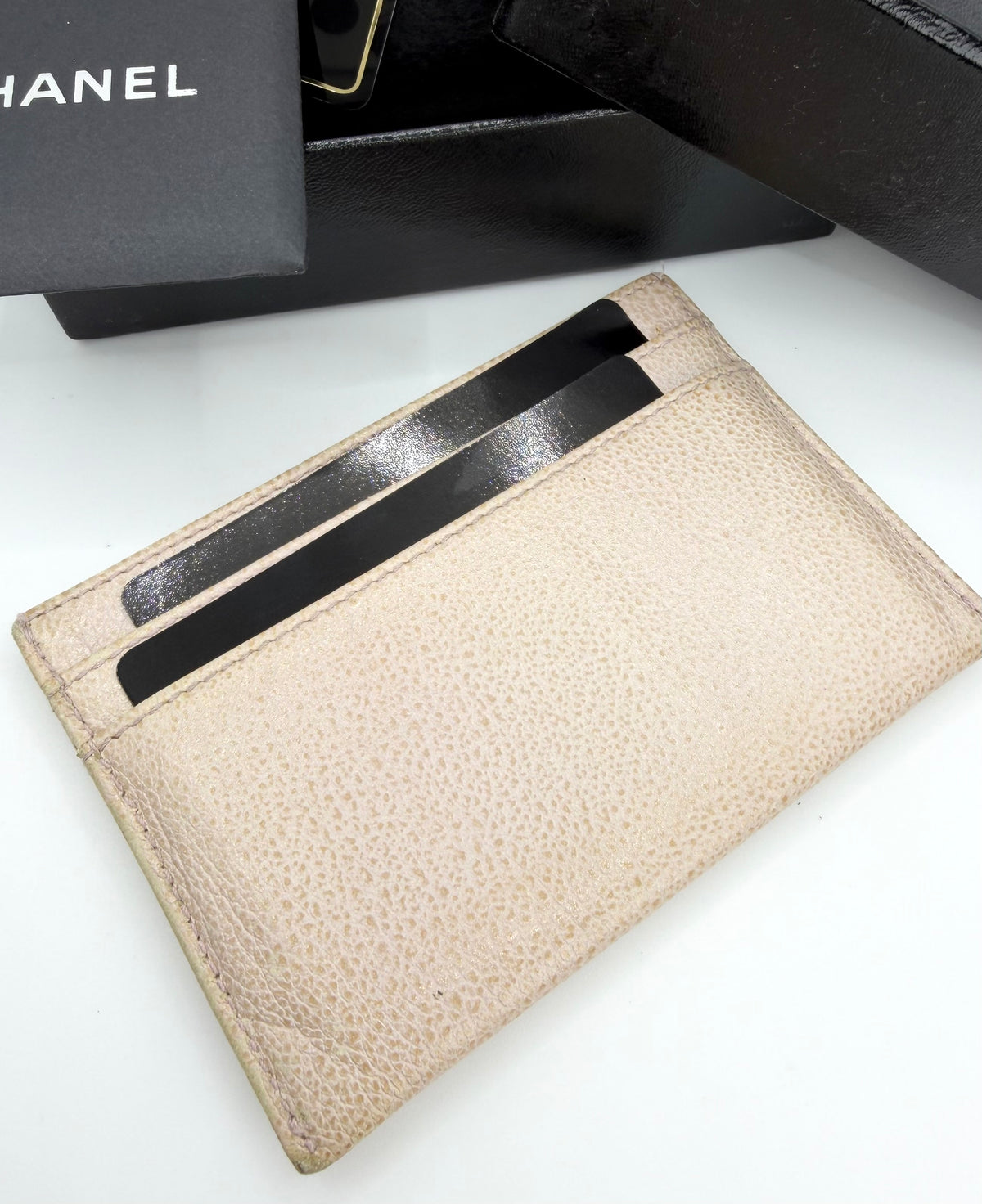 2009 Chanel ‘CC’ Camellia Flower Pale Pink Leather Card Holder
