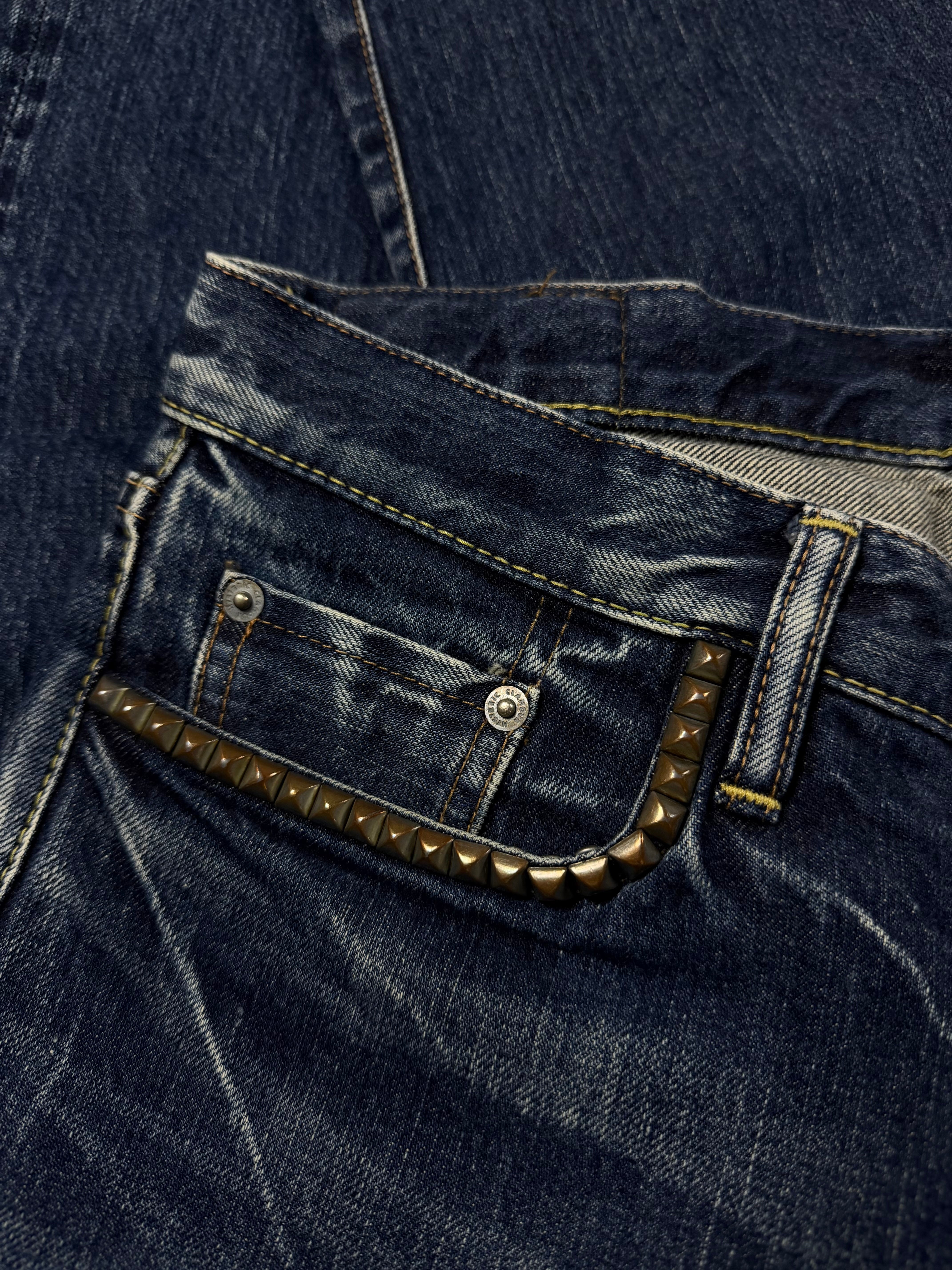 2000s Hysteric Glamour Deep Indigo Studded Denim