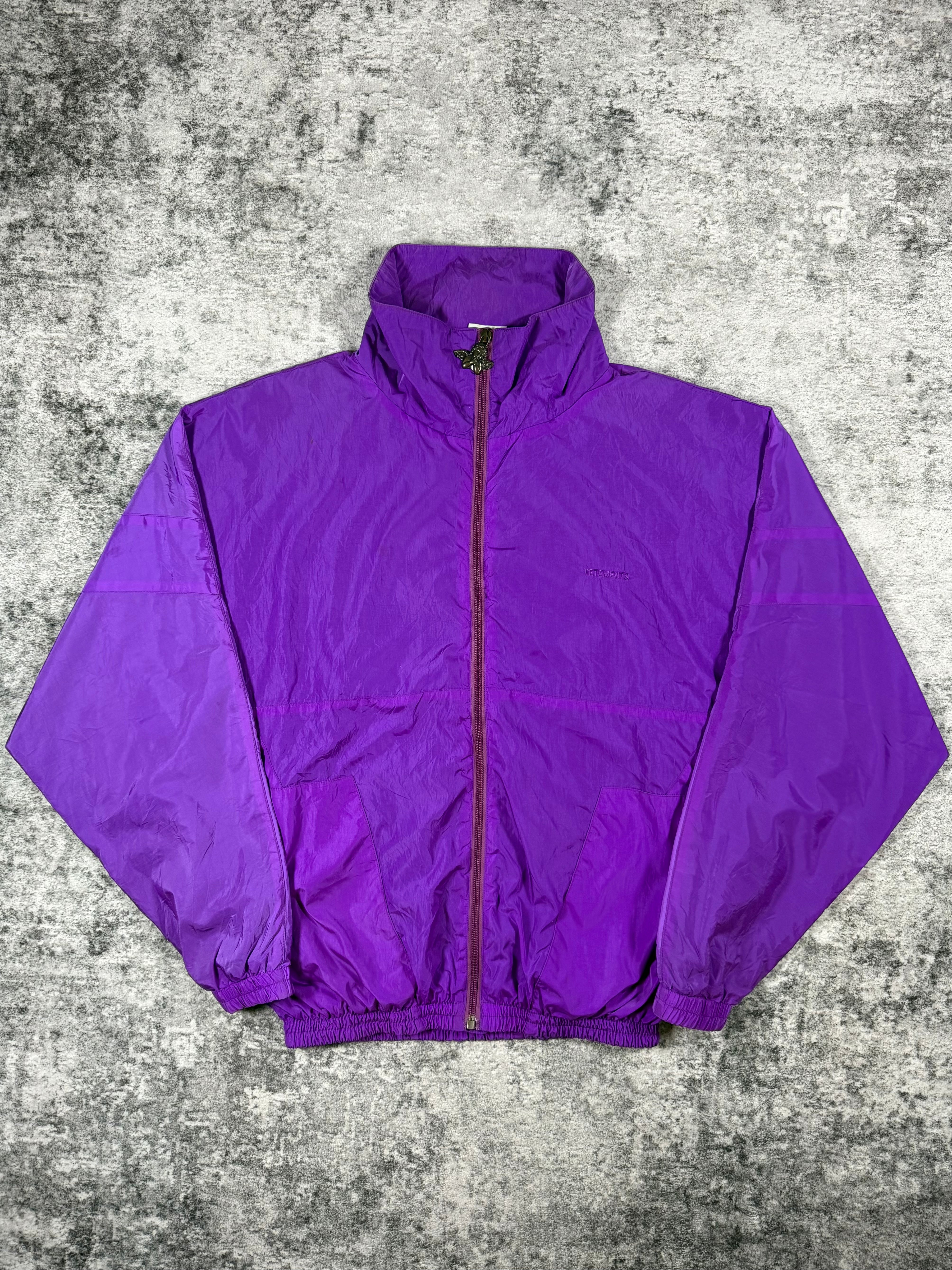 FW18 Vetements Demna Gvasalia  ‘Angel Zipper’ Purple Paneled Track Jacket