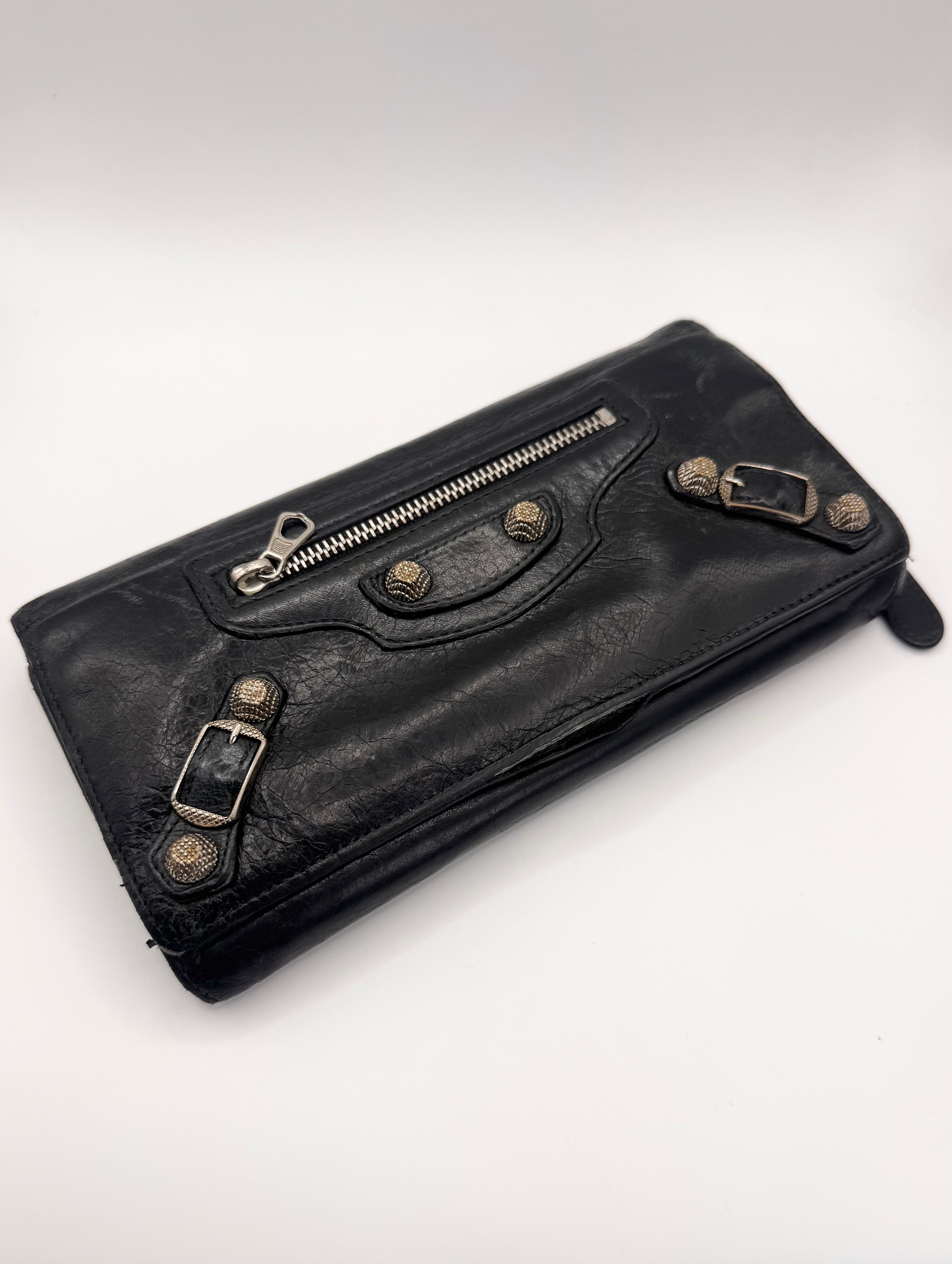 2000s Balenciaga Black ‘City’ Leather Wallet