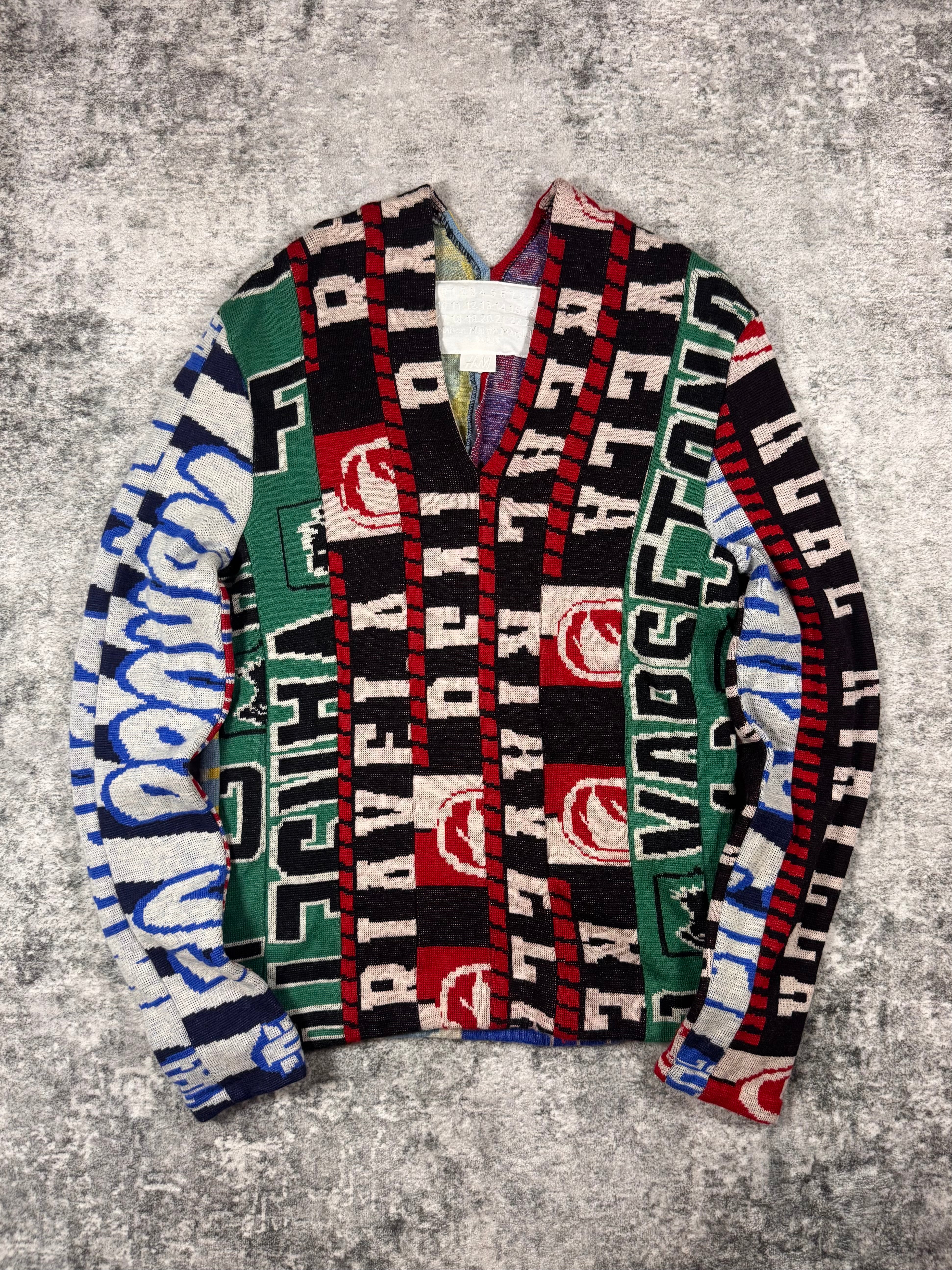 2012 Maison Margiela H&M ‘Football Club’ Scarf Reconstructed Sweater