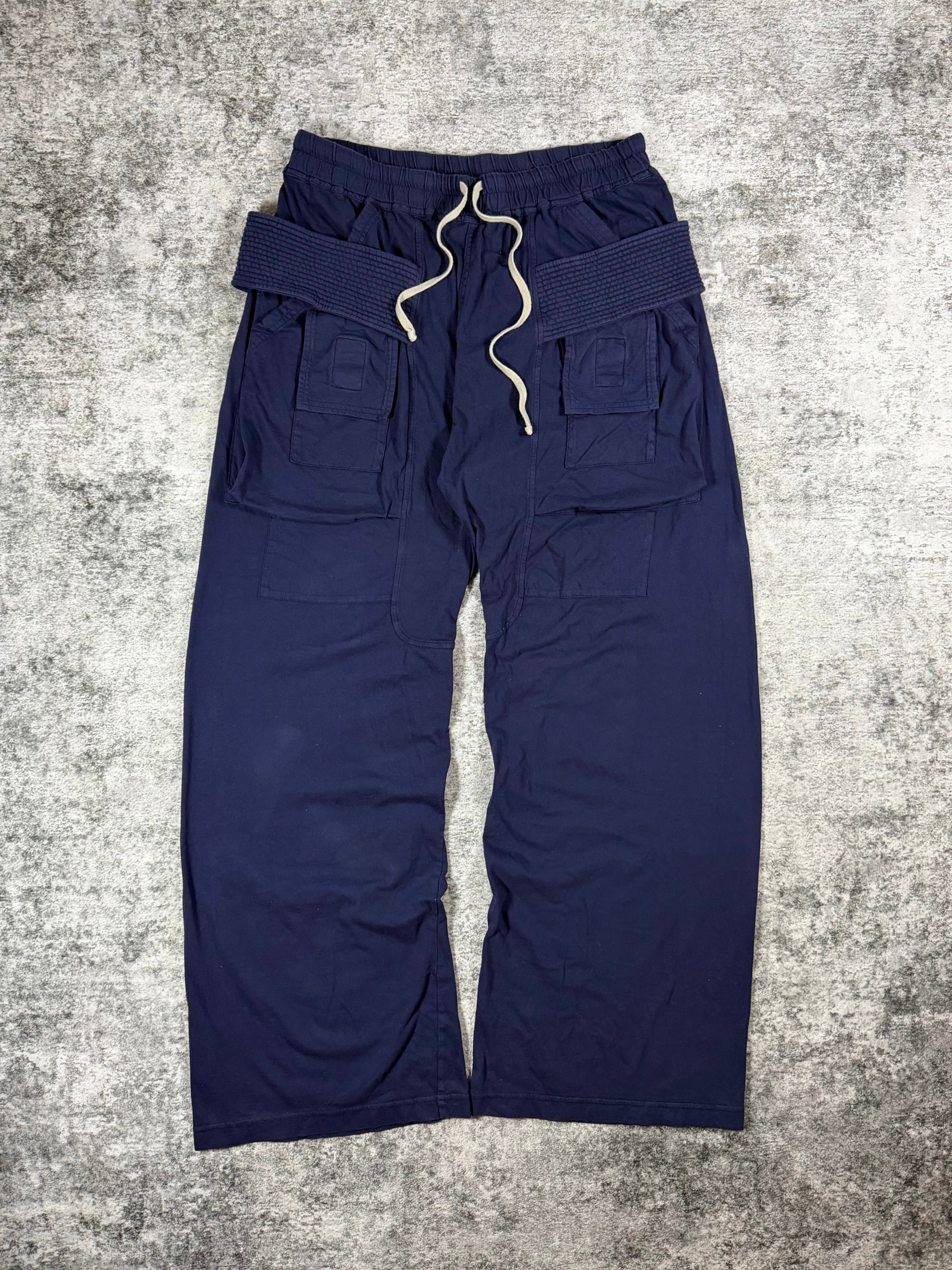 SS21 Rick Owens “Phlegethon” Drkshdw Wide-Leg Creatch Cargo Sweatpants