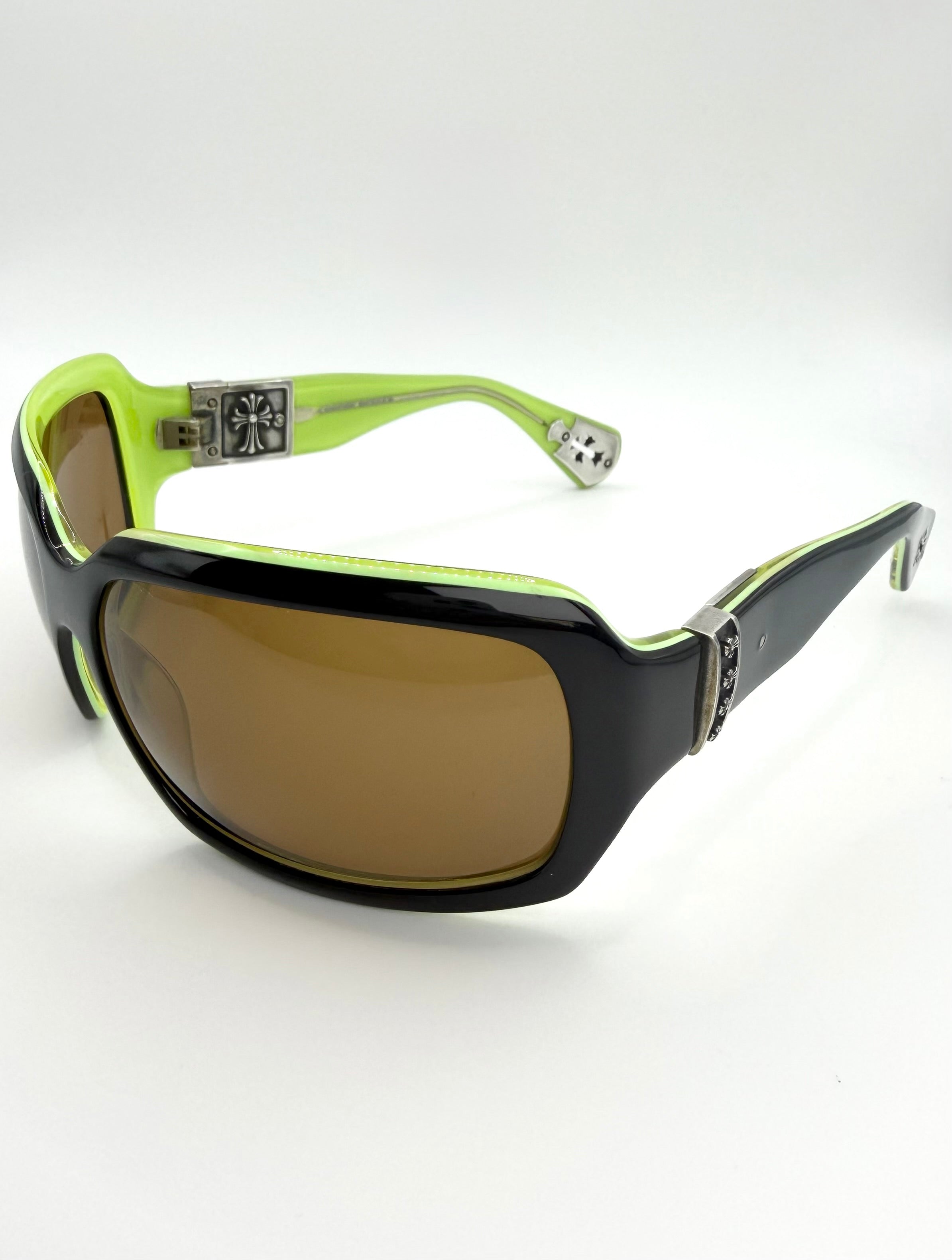 2000s Chrome Hearts ‘Cream’ Multi-Cross Shield Sunglasses