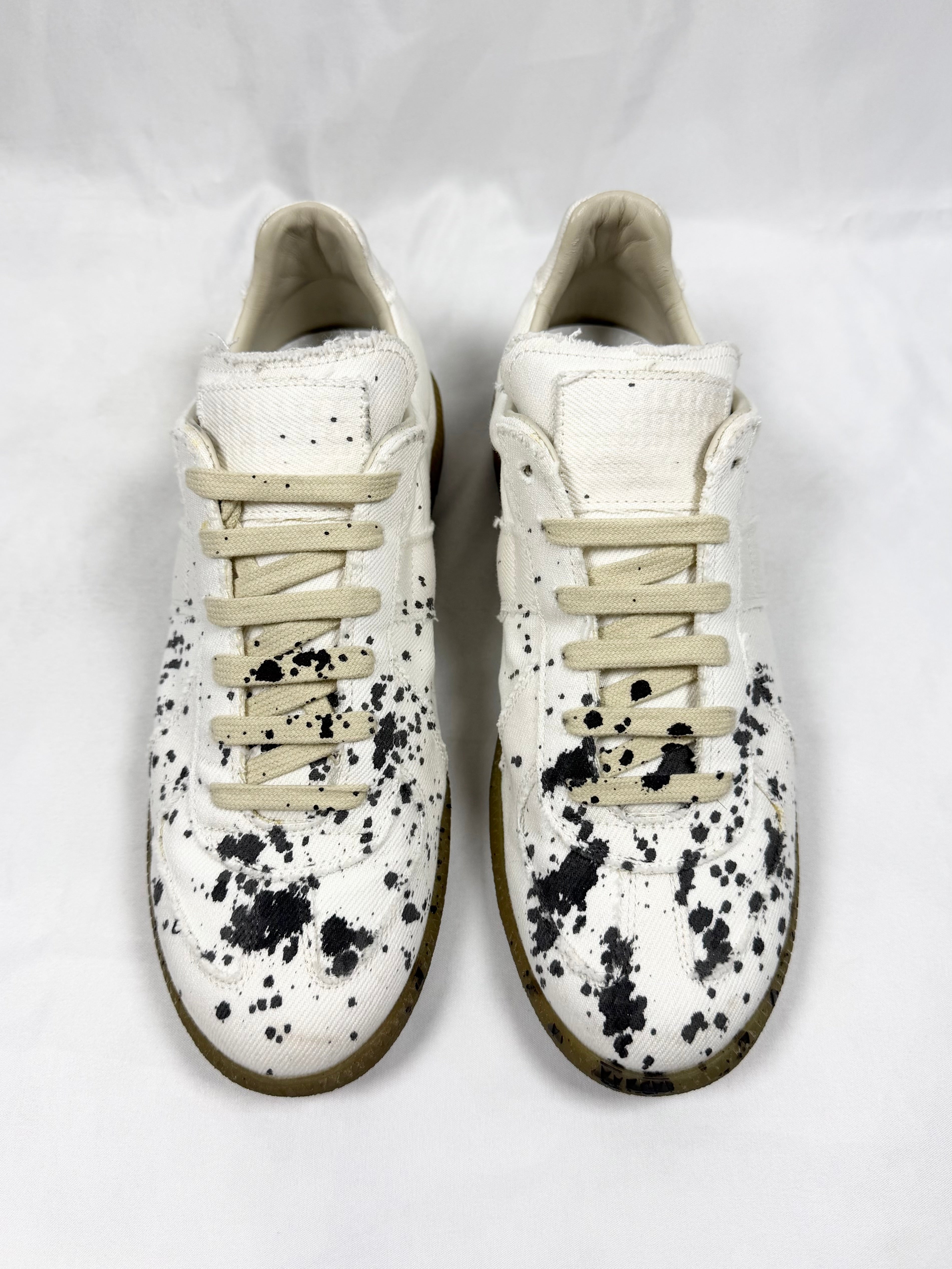 Maison Margiela Black Paint Splatter Canvas GAT Replica Low