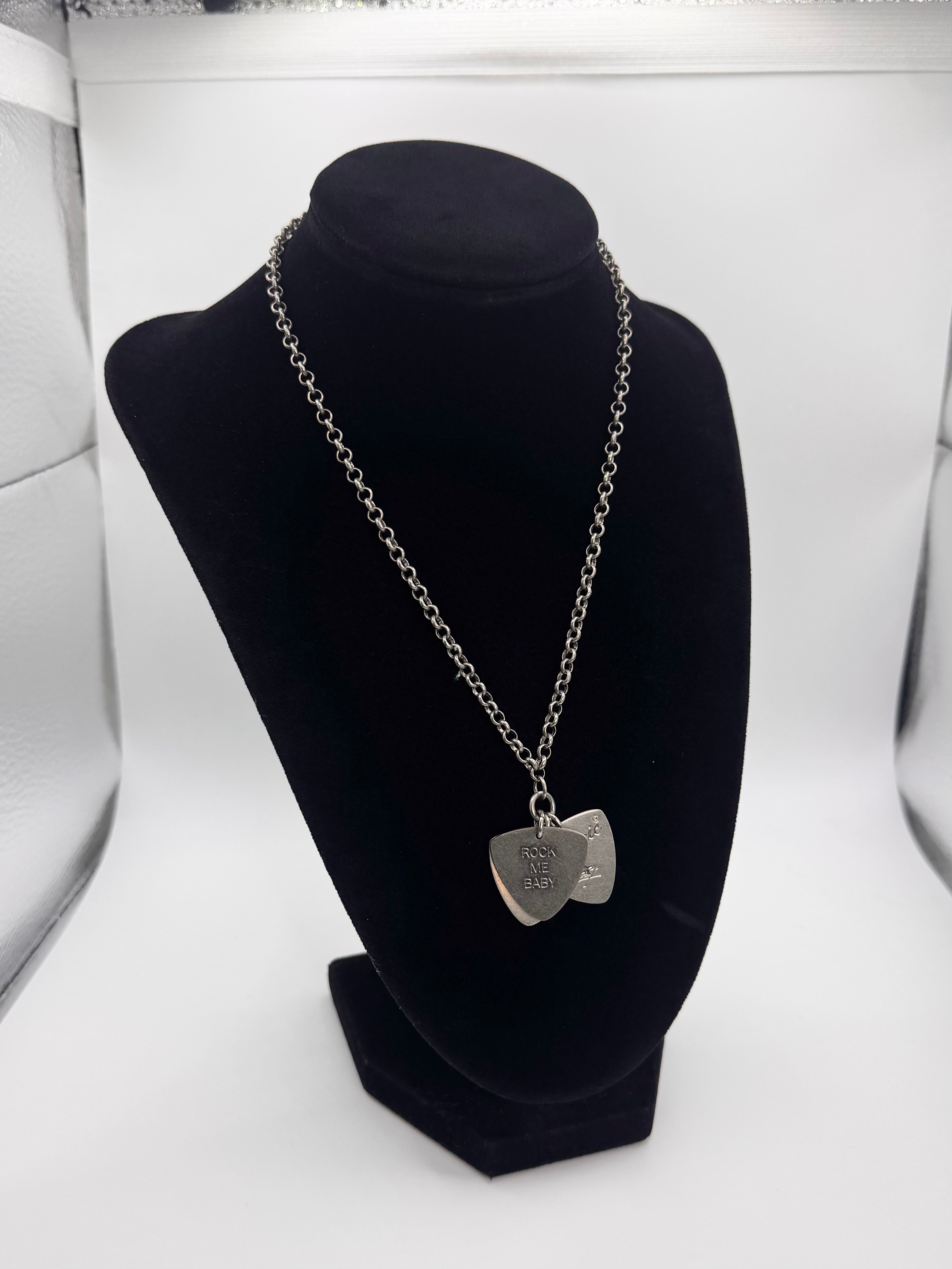 Hysteric Glamour Multi ‘Guitar Pick’ Silver Necklace