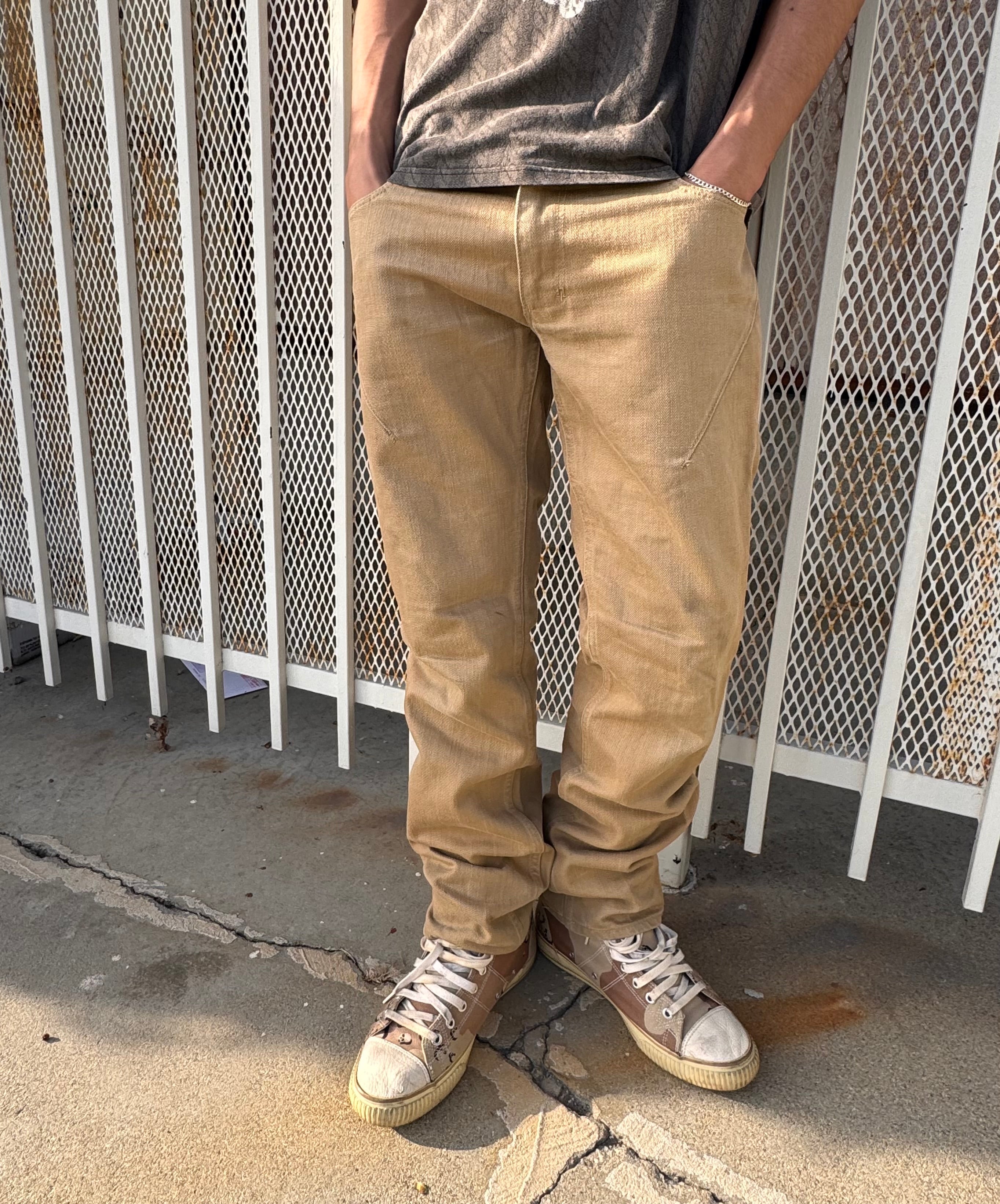 FW08 Number (N)ine “My Own Private Portland” Tan Pain Denim