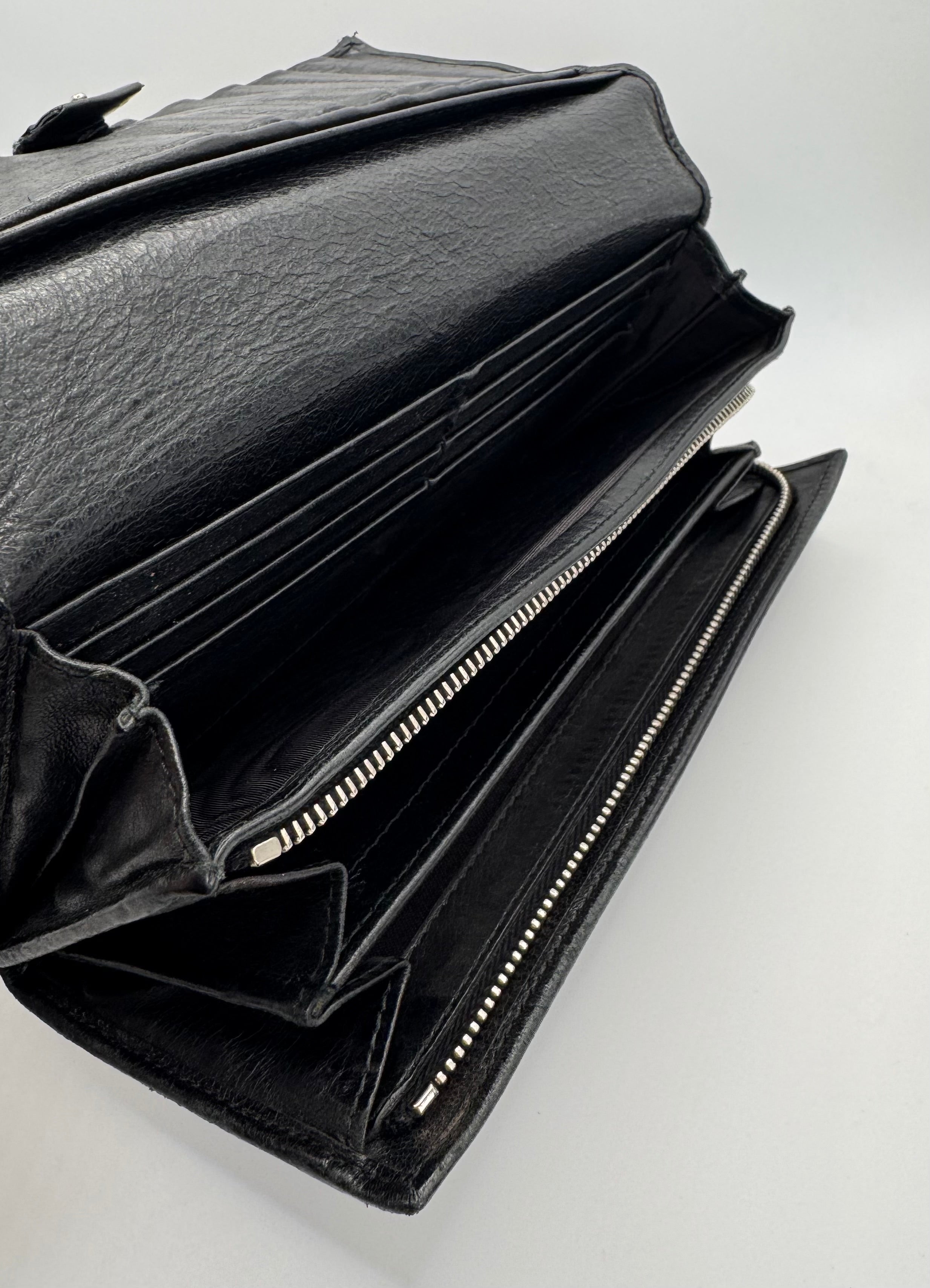 2000s Balenciaga Black ‘City’ Leather Wallet