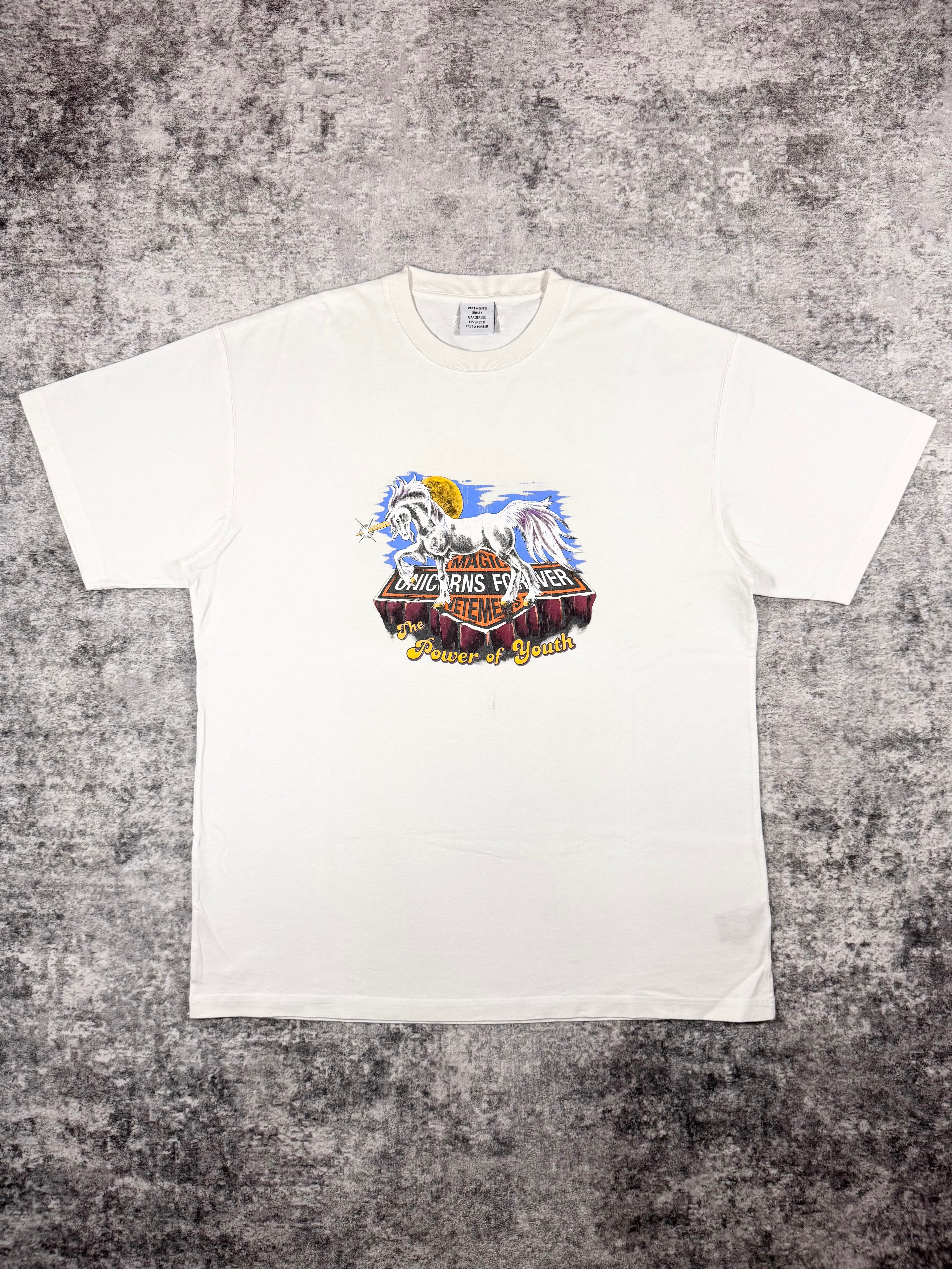 FW21 Vetements ‘The Power Of The Youth’ Unicorn Oversized T shirt