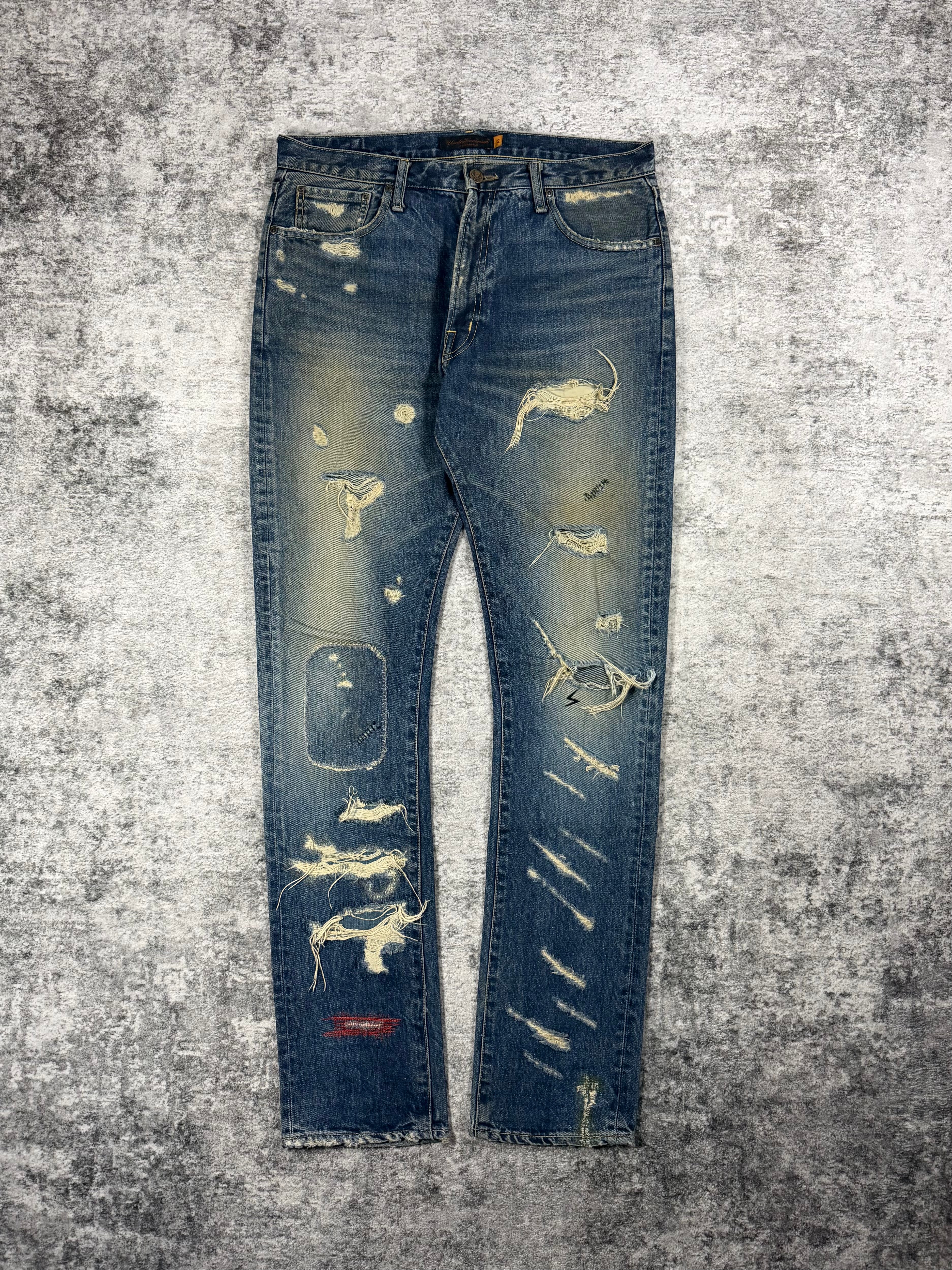 SS05 Undercover "But Beautiful II" 60 Indigo Distressed Patchwork Denim