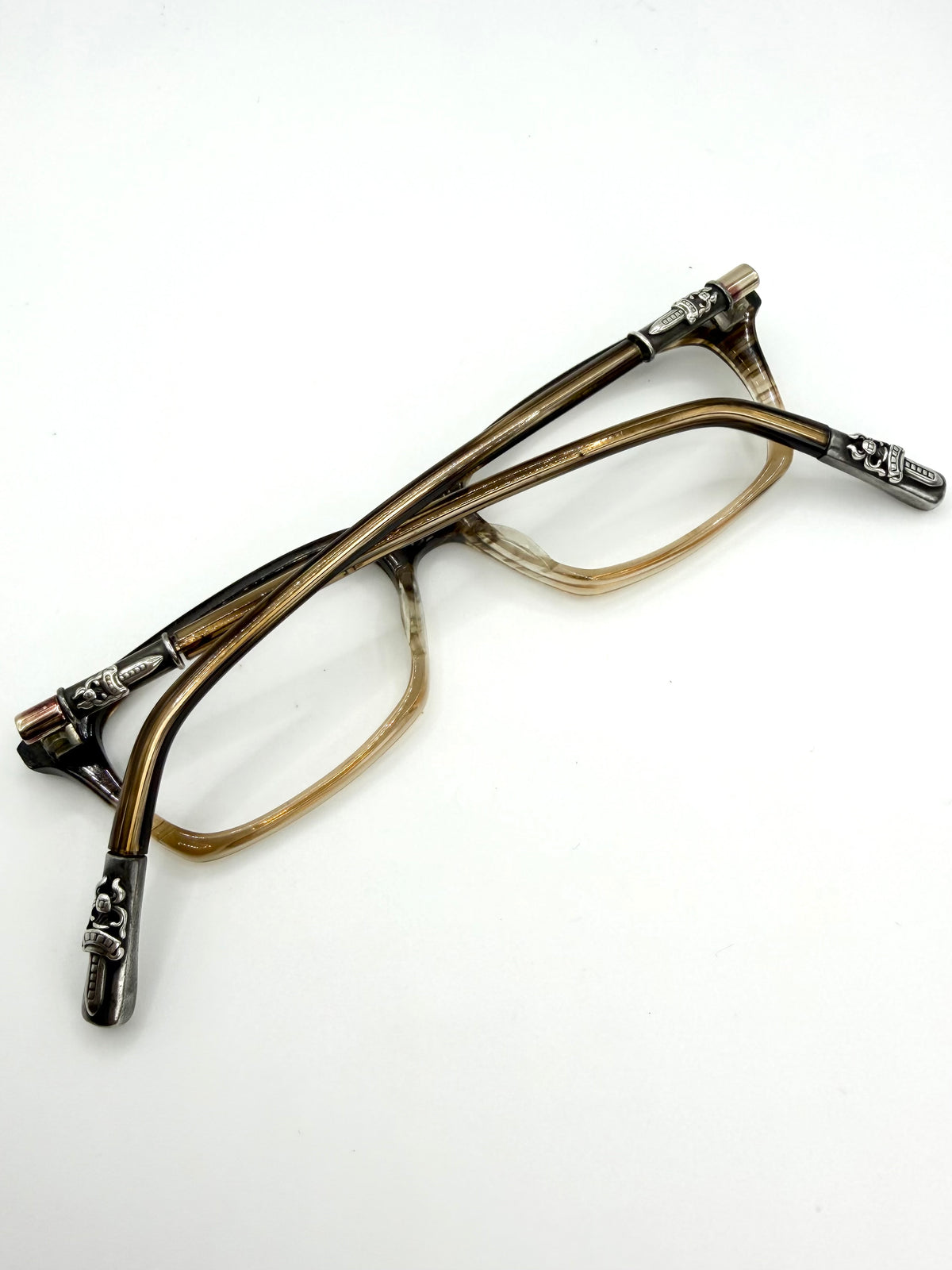 2010s Chrome Hearts ‘Dilf II’ Multi-Dagger Gradient Brown Glass Frames