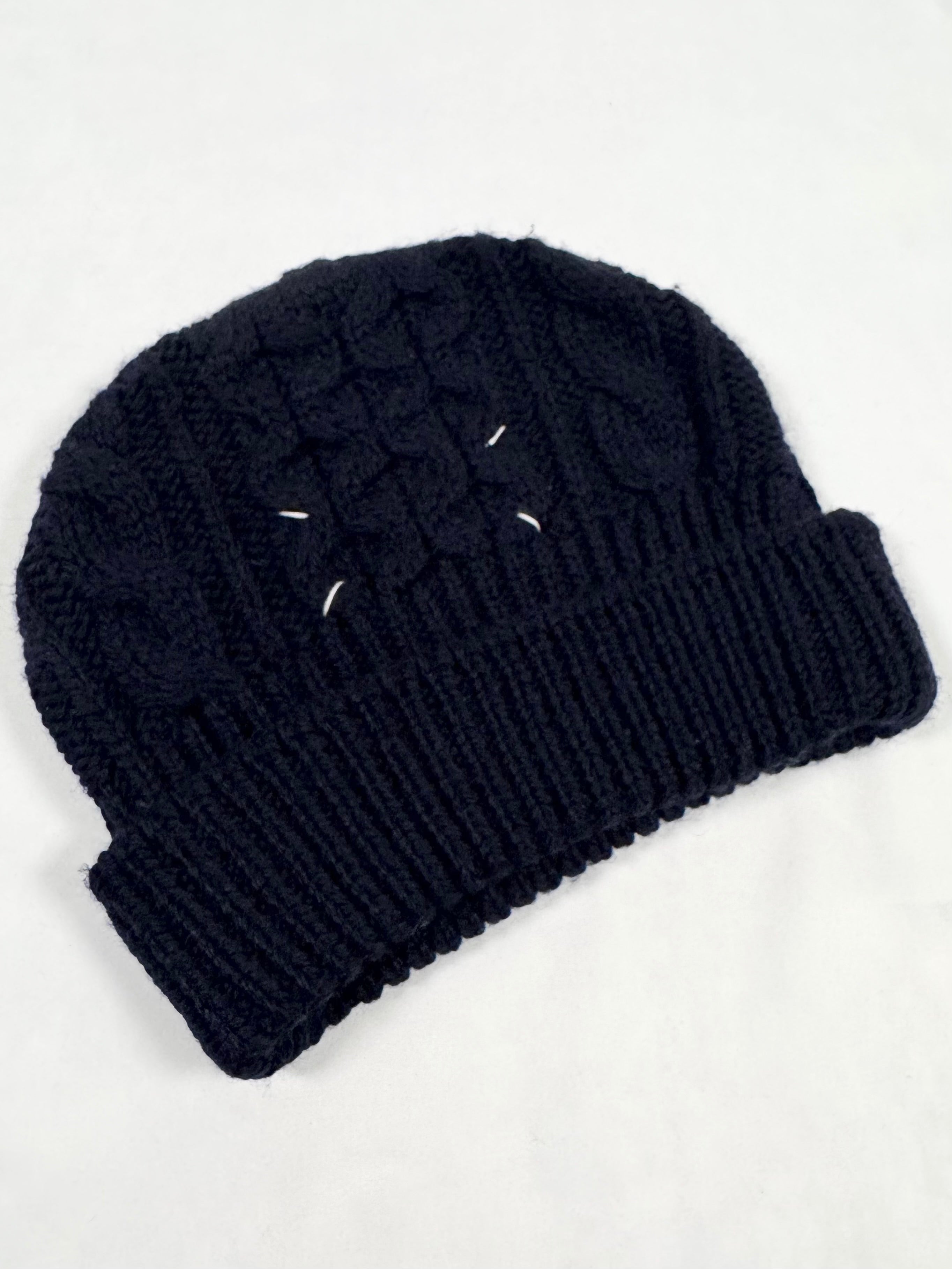Maison Margiela Navy Cable Wool 4 Stitch Beanie