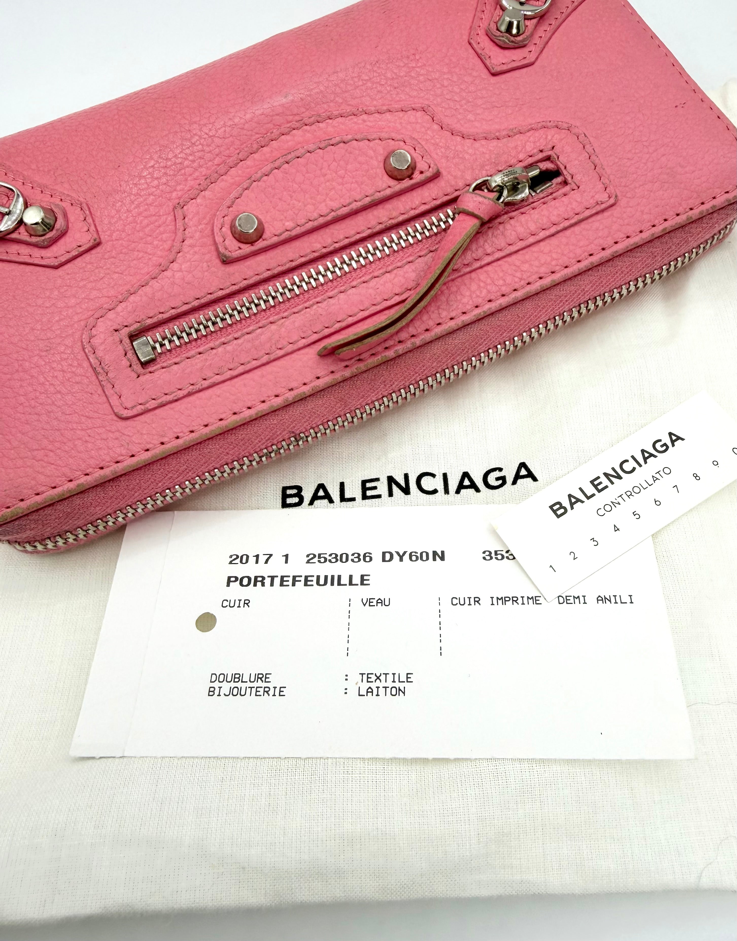 2000s Balenciaga ‘Rose Bubblegum’ Le City Leather Wallet