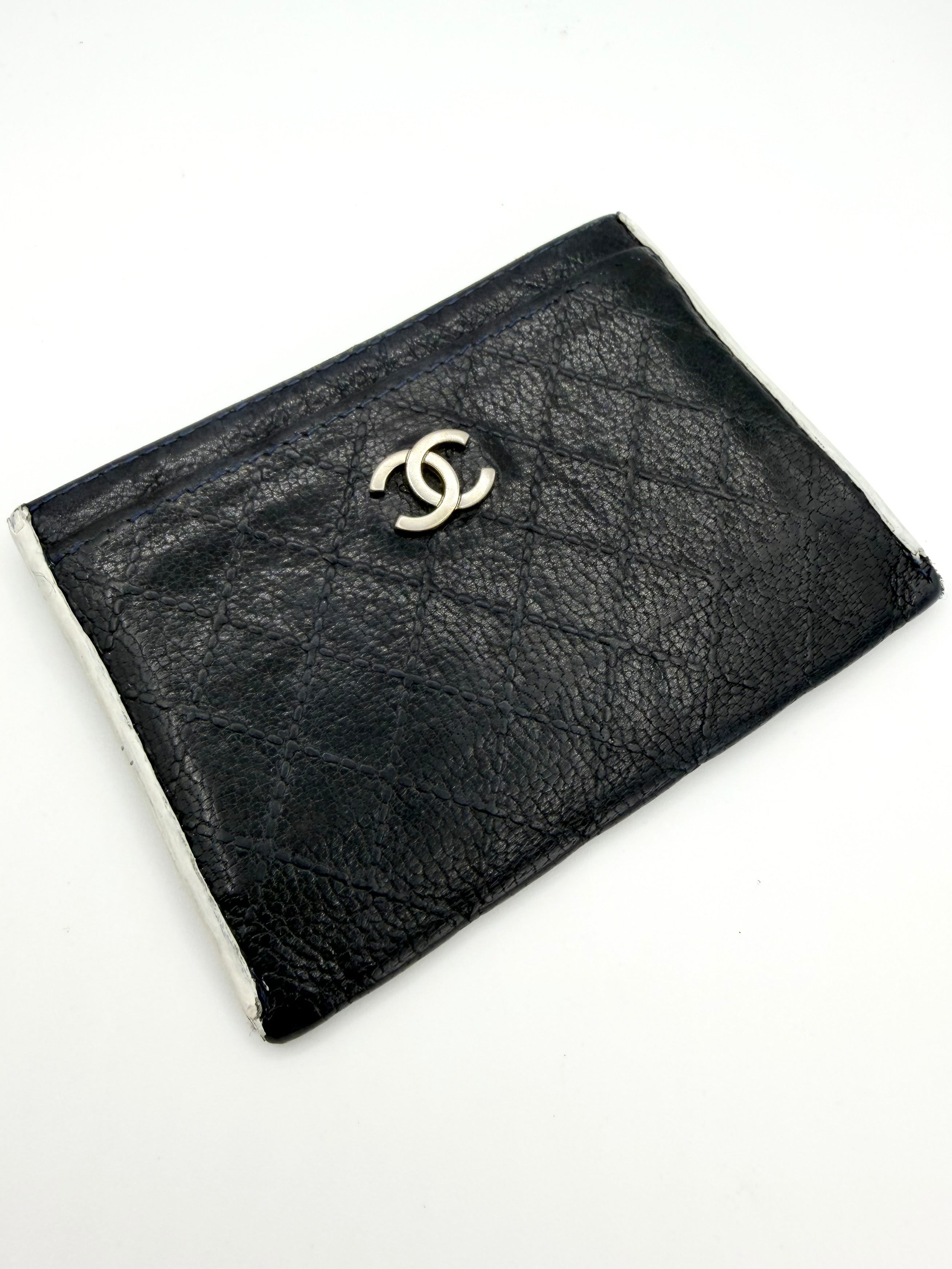 2007 Chanel ‘CC’ Black Quilted Leather Card Holder