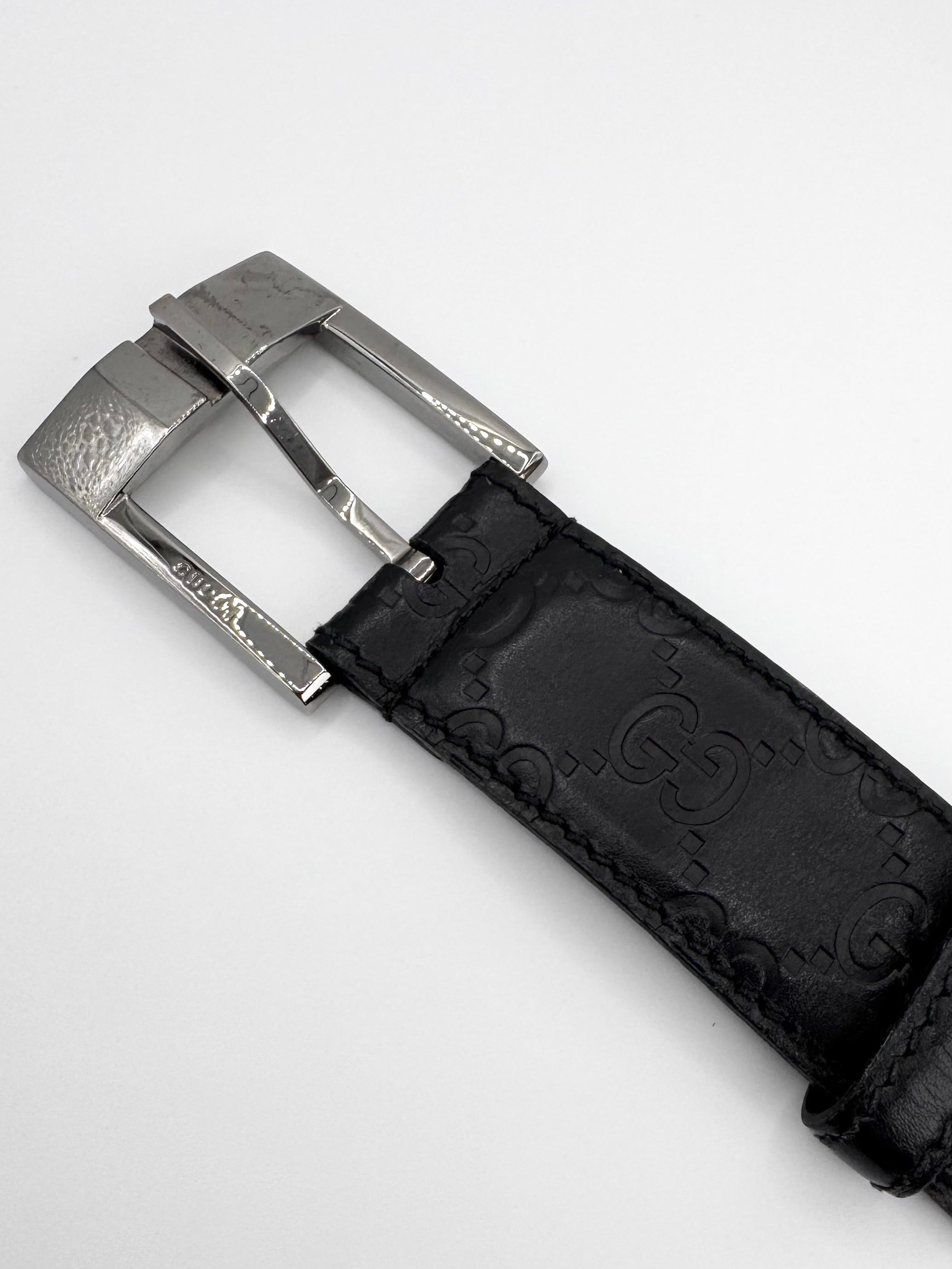 2000s Gucci Frida Gianni ‘Guccisima’ Black Leather Belt