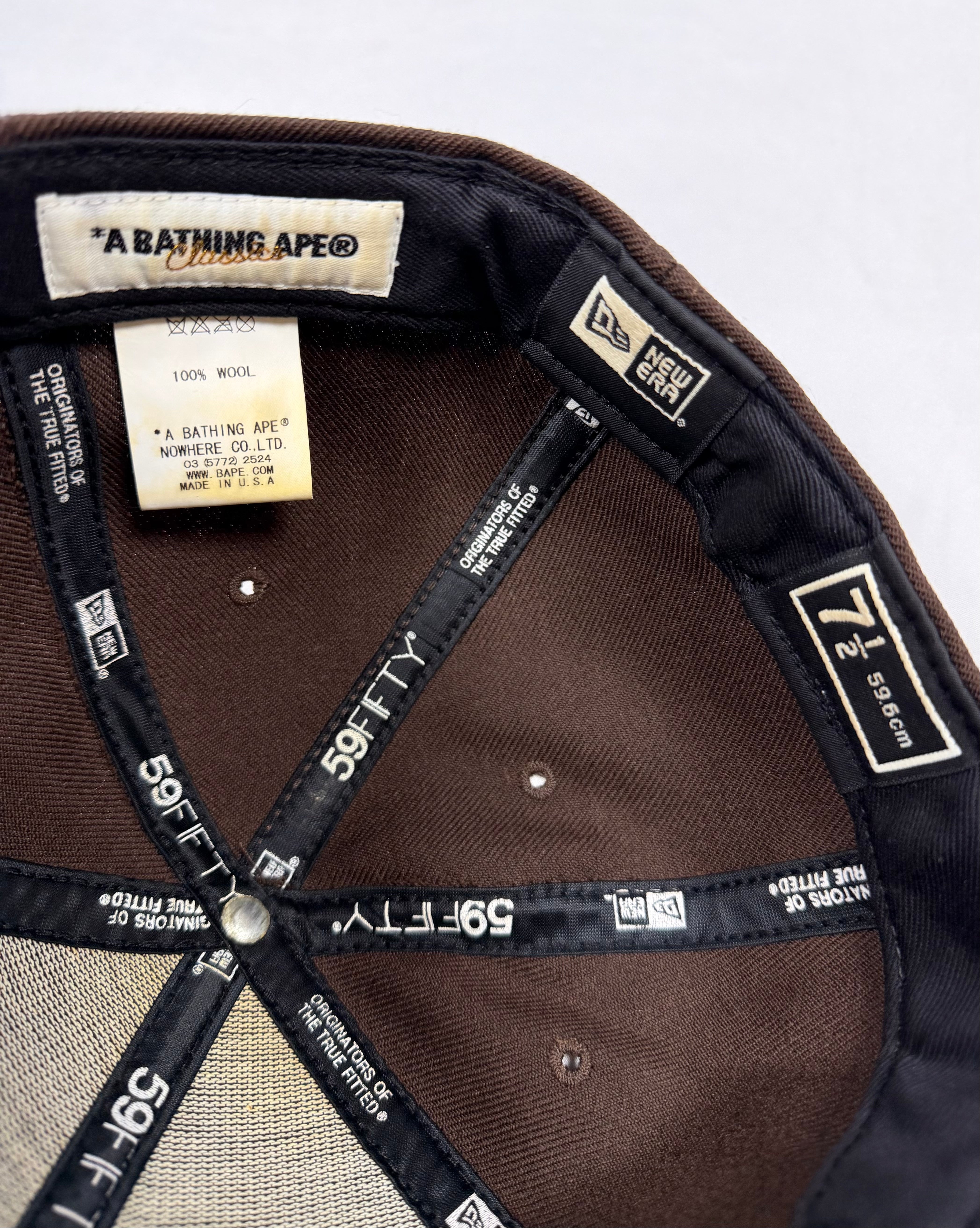 FW08 A Bathing Ape ‘B’ Embroidery Brown New Era Fitted Cap