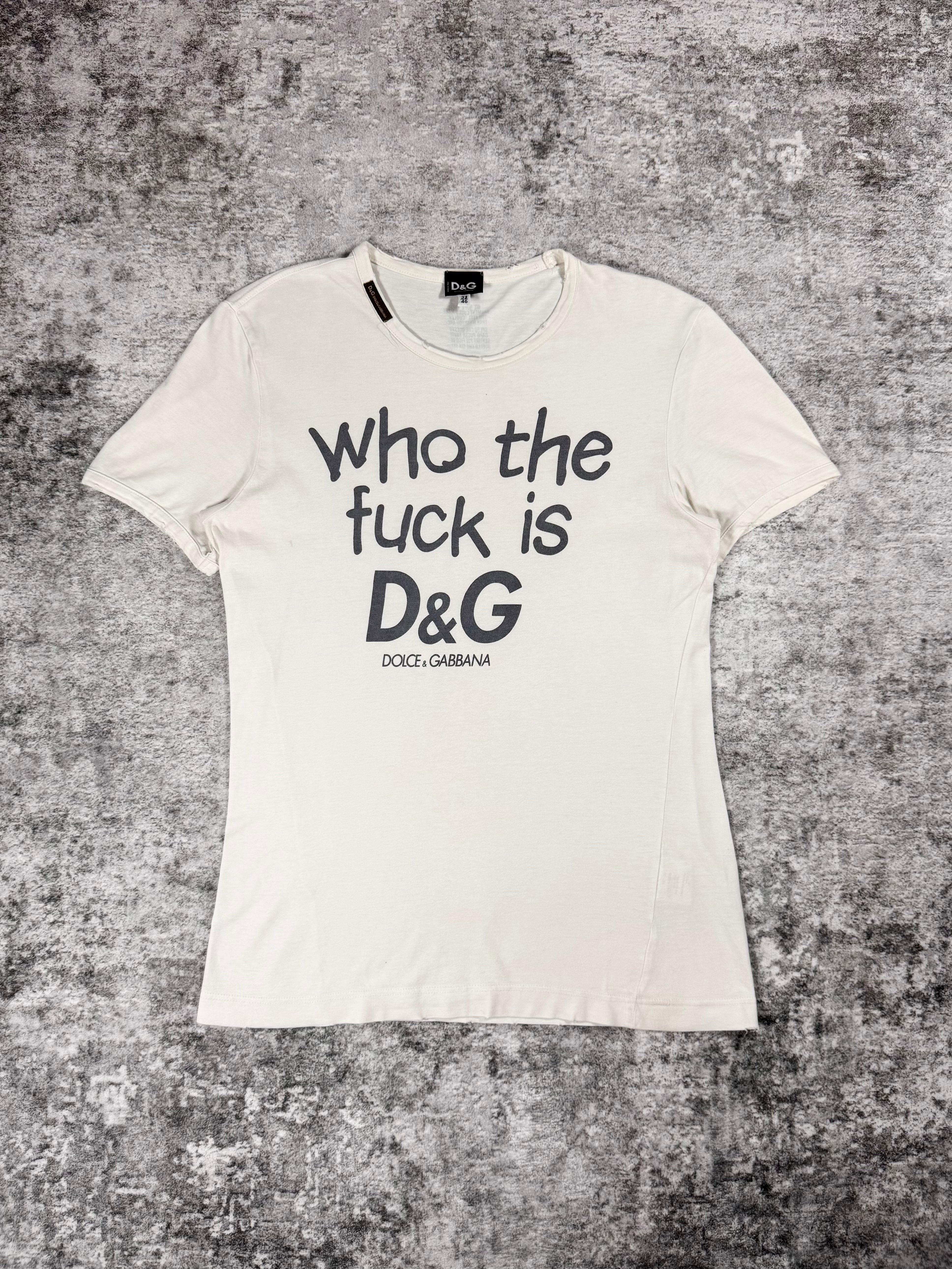 2000s Dolce & Gabbana ‘Who The Fuck is D&G’ Distress T shirt