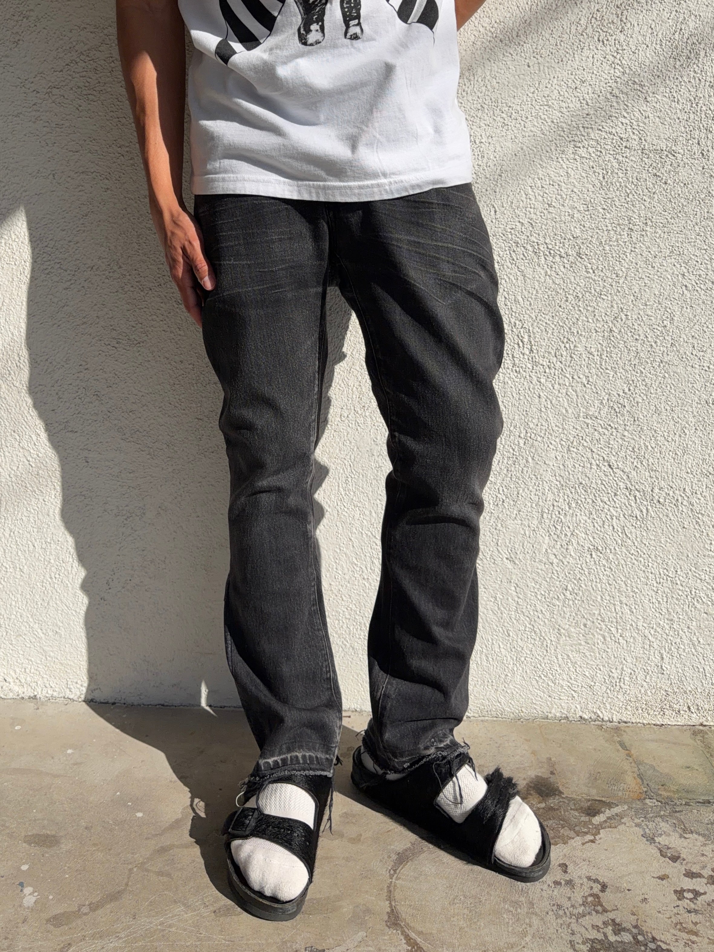 FW06 Dior Homme “These Grey Days” Hedi Slimane Satin Cummerbund Denim
