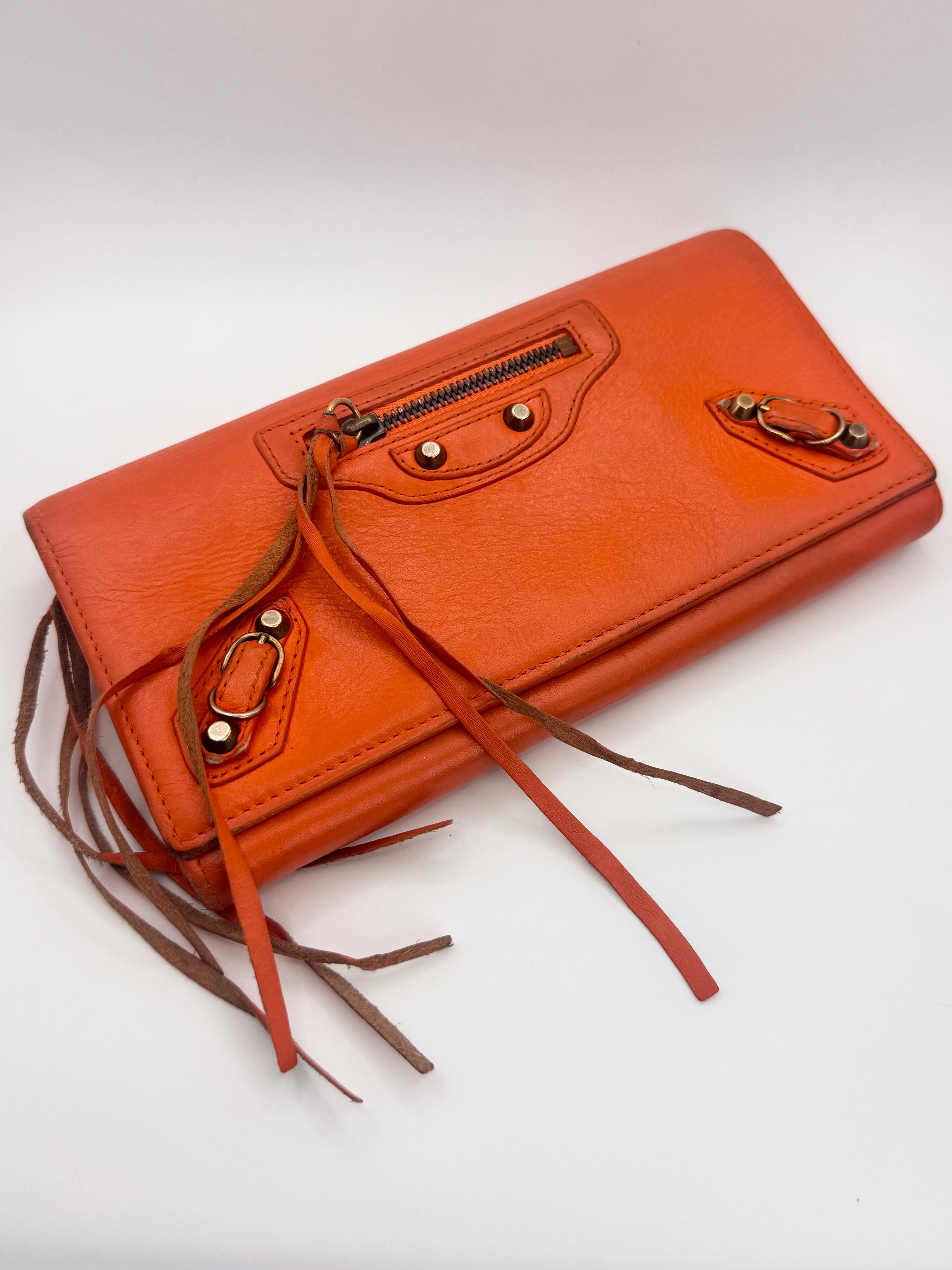 2000s Balenciaga ‘Tangerine’ Long-Tassel City Leather Wallet