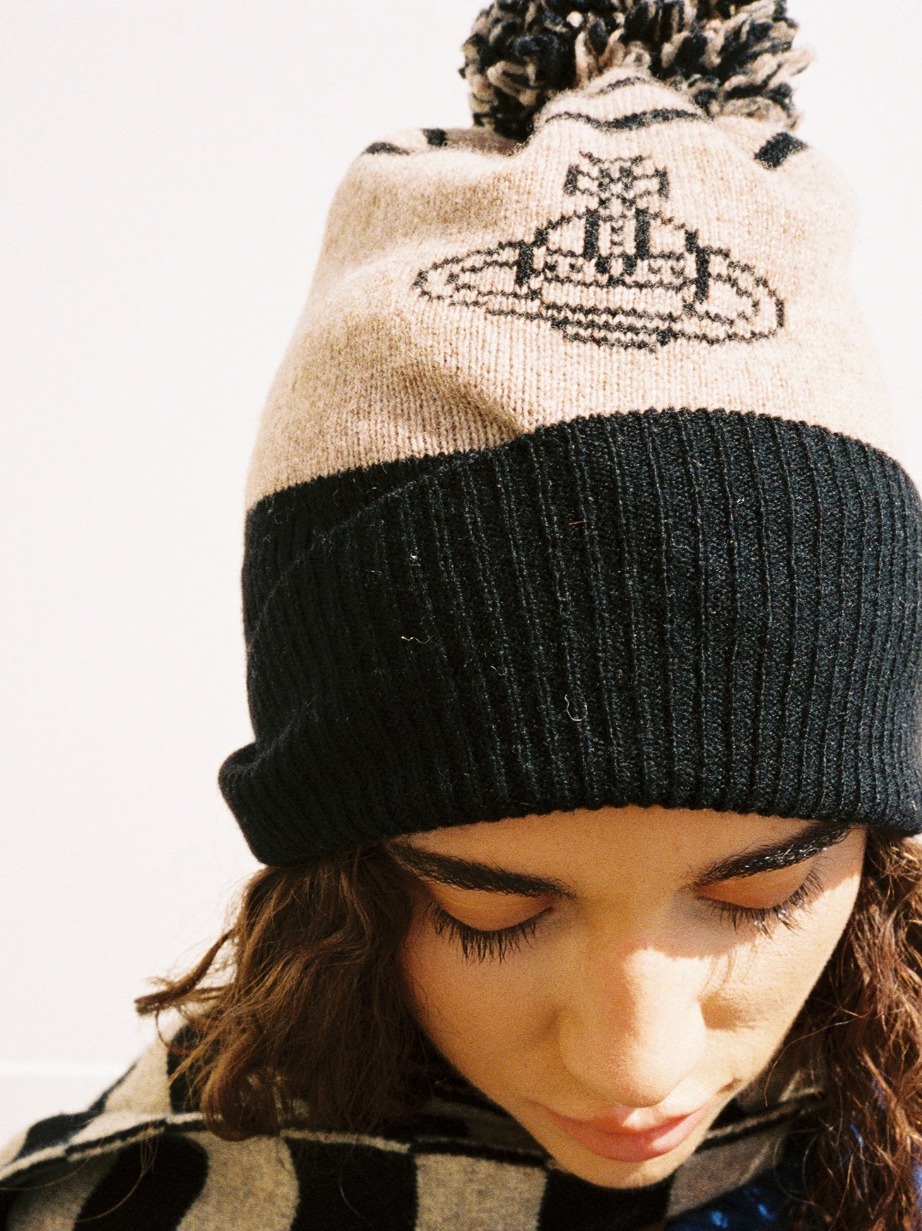 Vivienne Westwood Orb ‘Pom-Pom’ Wool Border Beanie