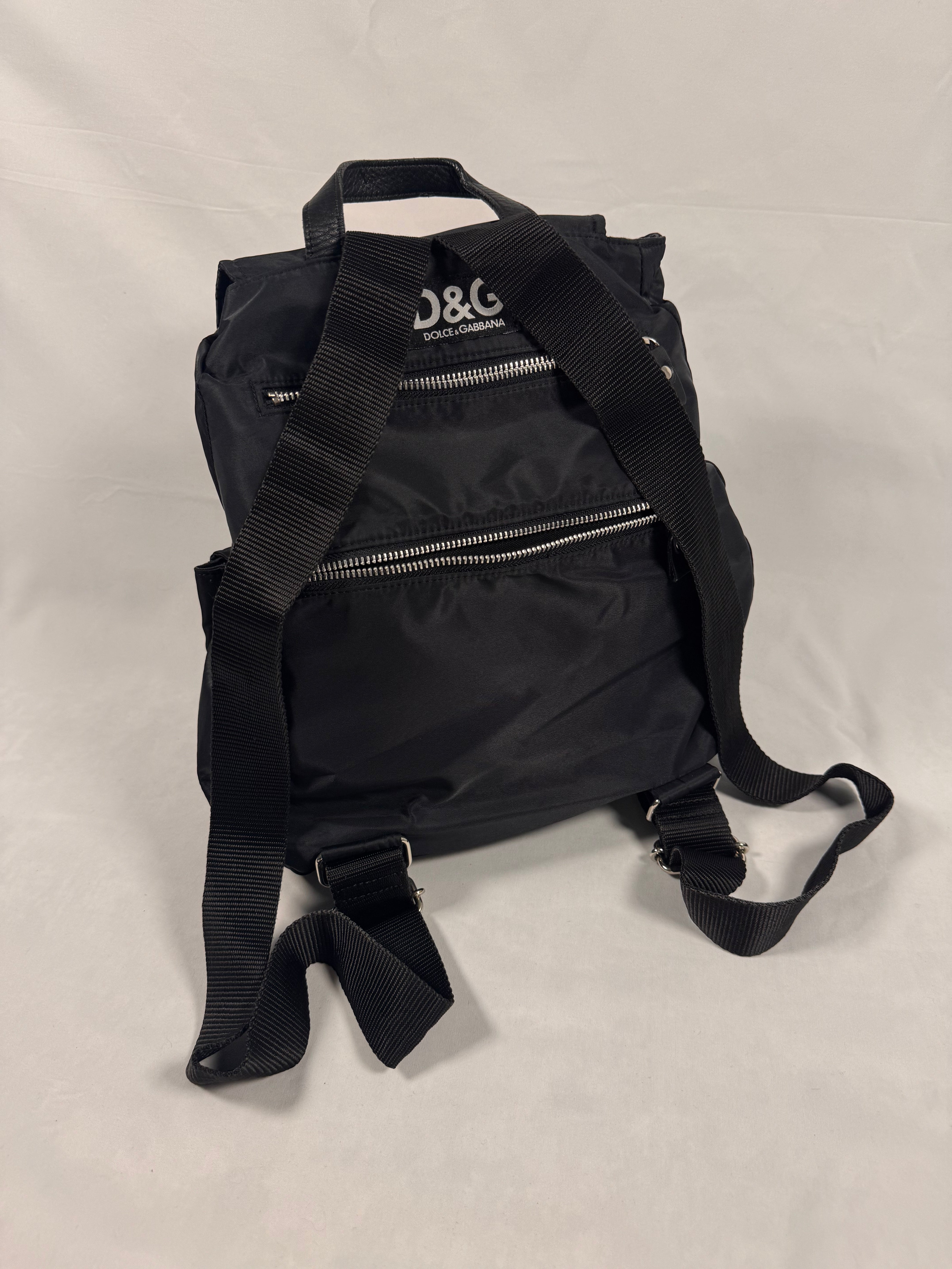 Dolce & Gabbana Black Multi-Zip Nylon Backpack