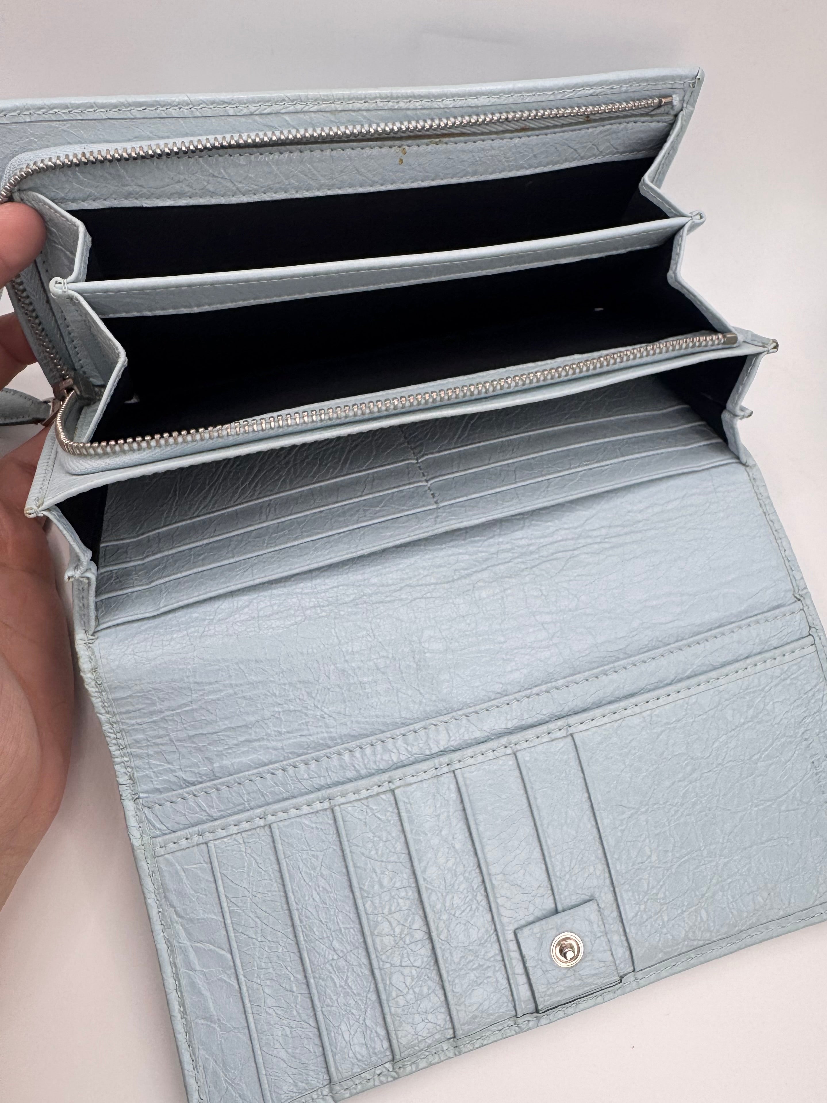 2000s Balenciaga ‘Bleu Ciel’ City Leather Wallet