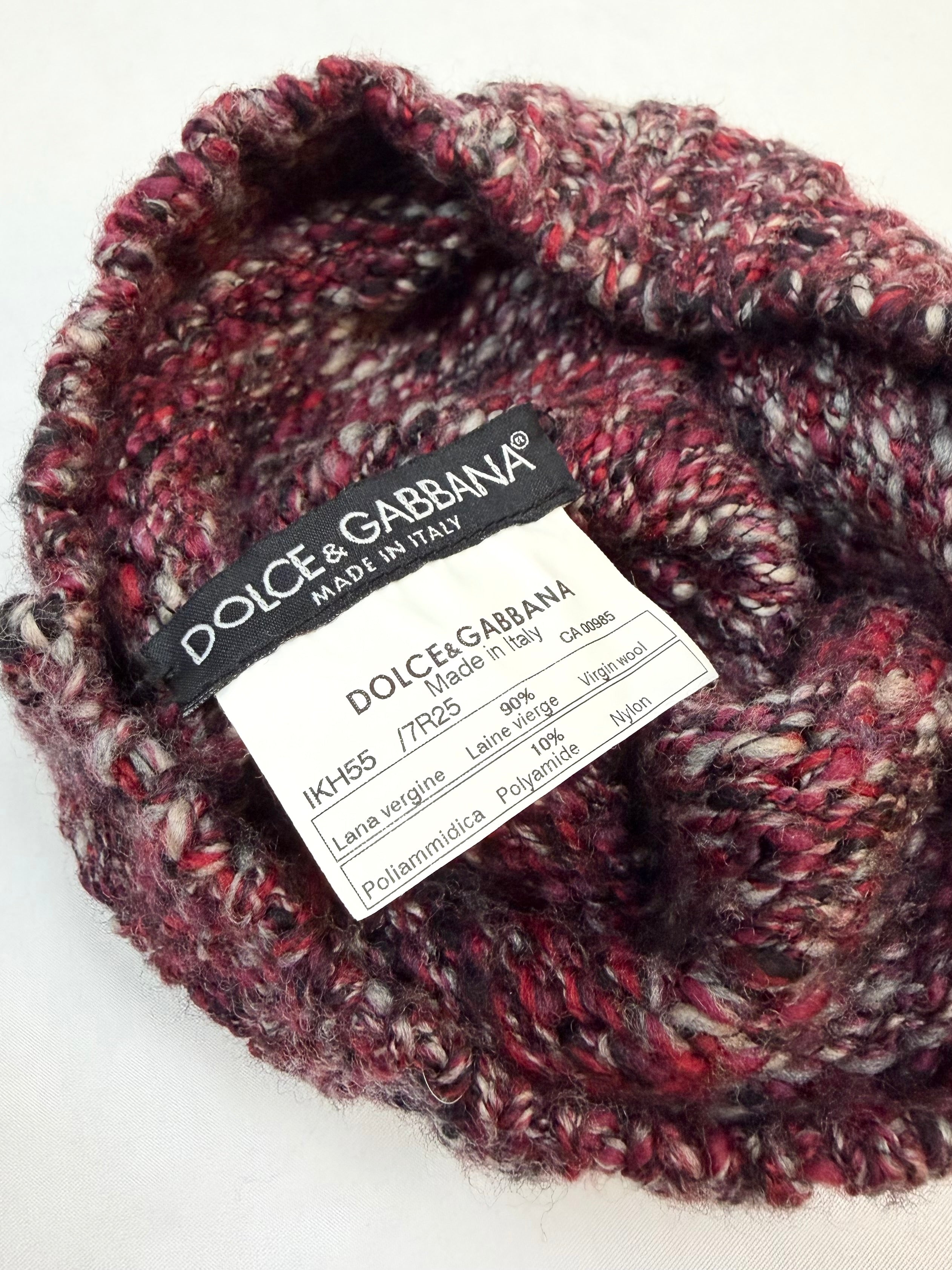 2000s Dolce & Gabbana Speckled Mélange Virgin Wool Beanie
