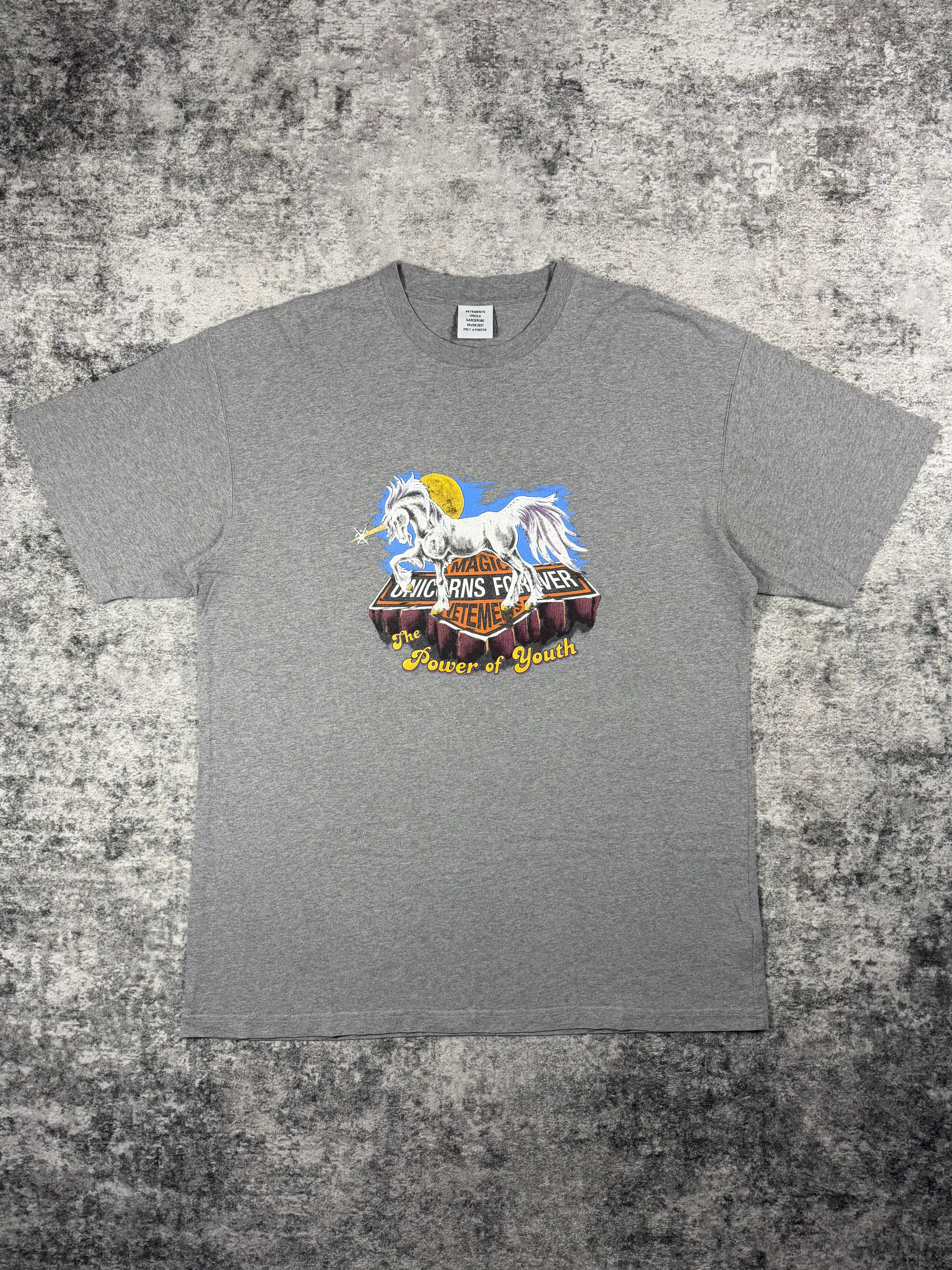 FW21 Vetements 'The Power Of The Youth' Unicorn Oversized T shirt