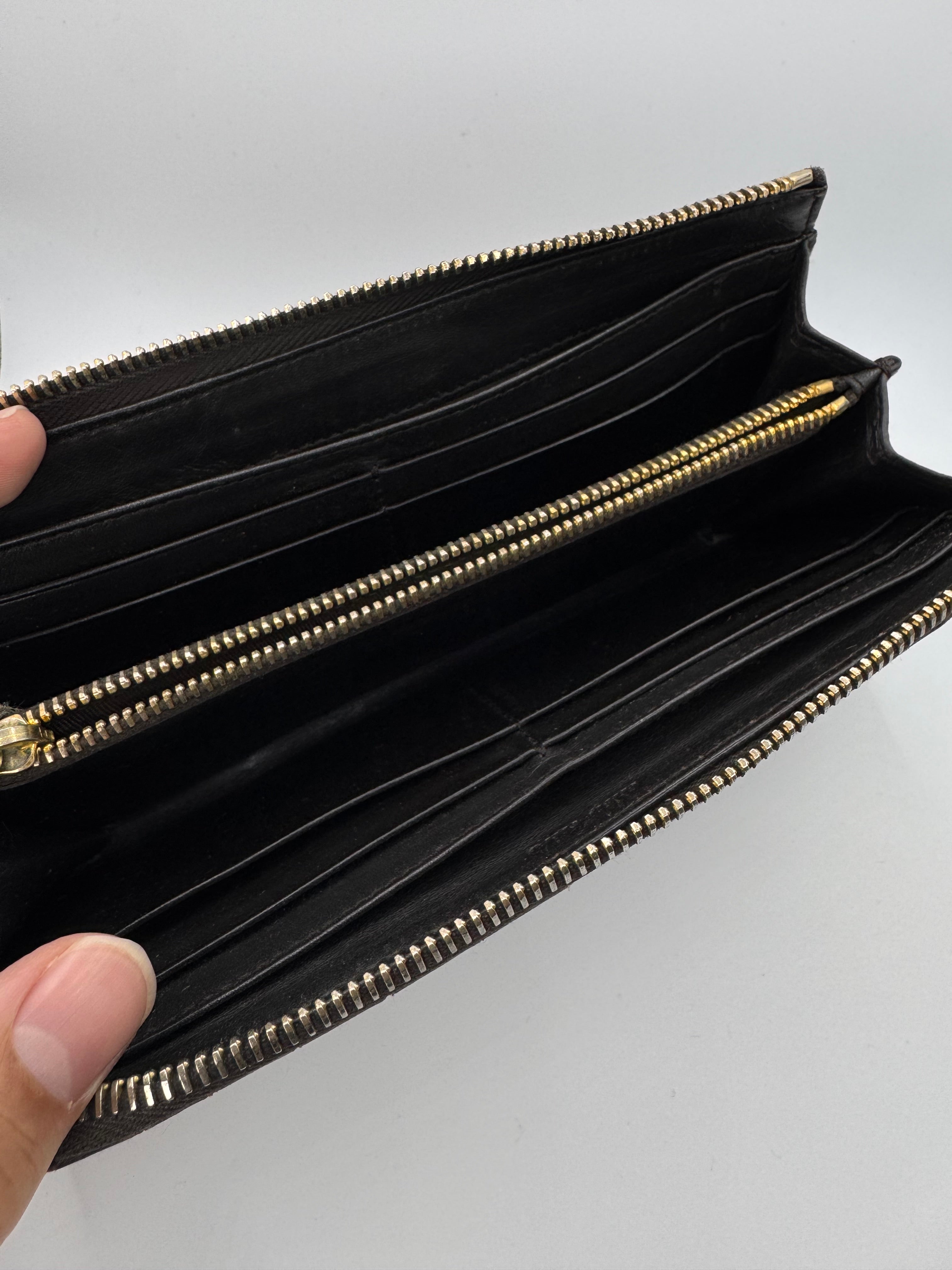 2000s Miu Miu ‘Chocolate’ Gator Texture Leather Wallet