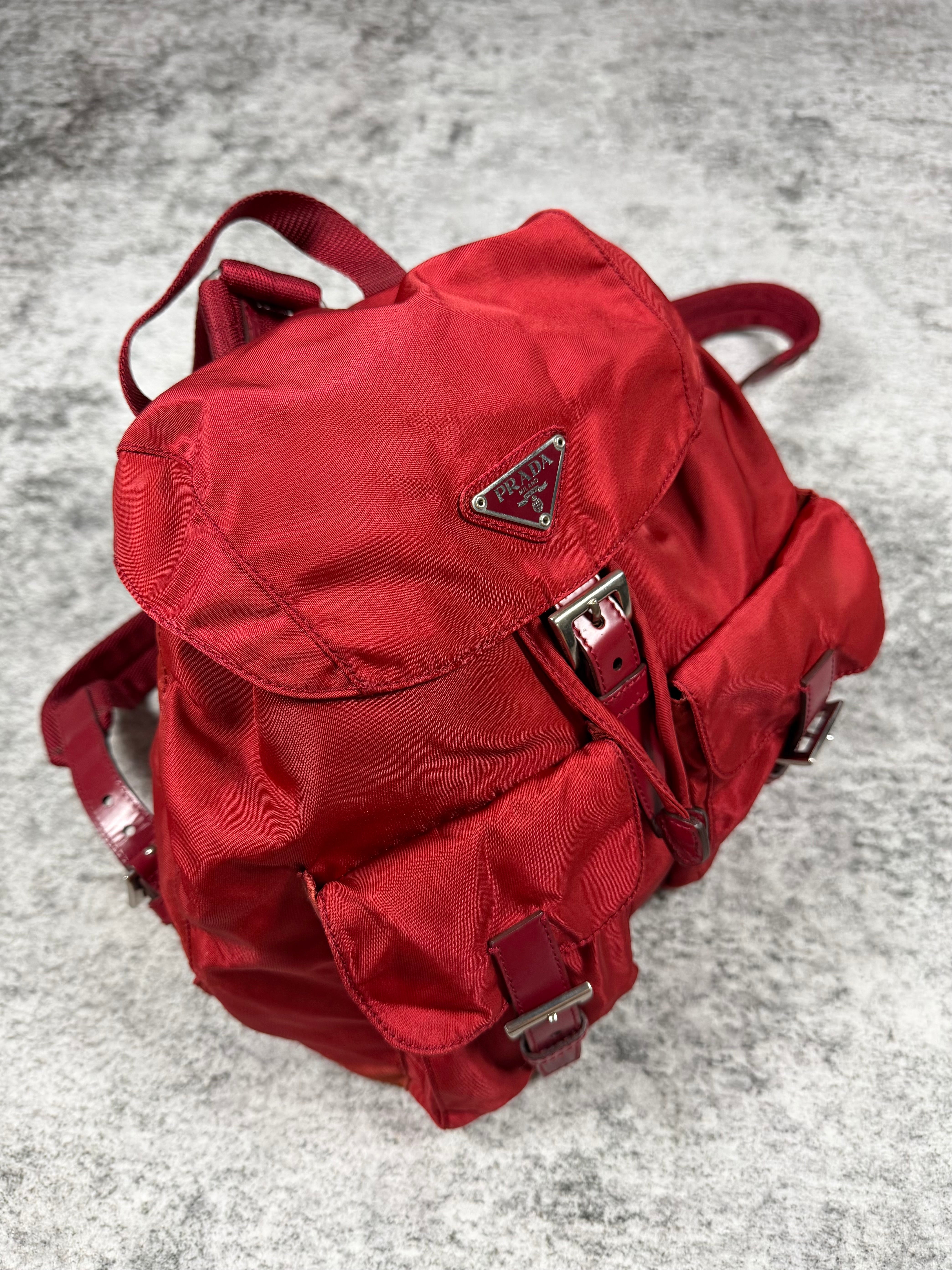 2000s Prada Milano "Cherry' Tessuto Nylon Backpack