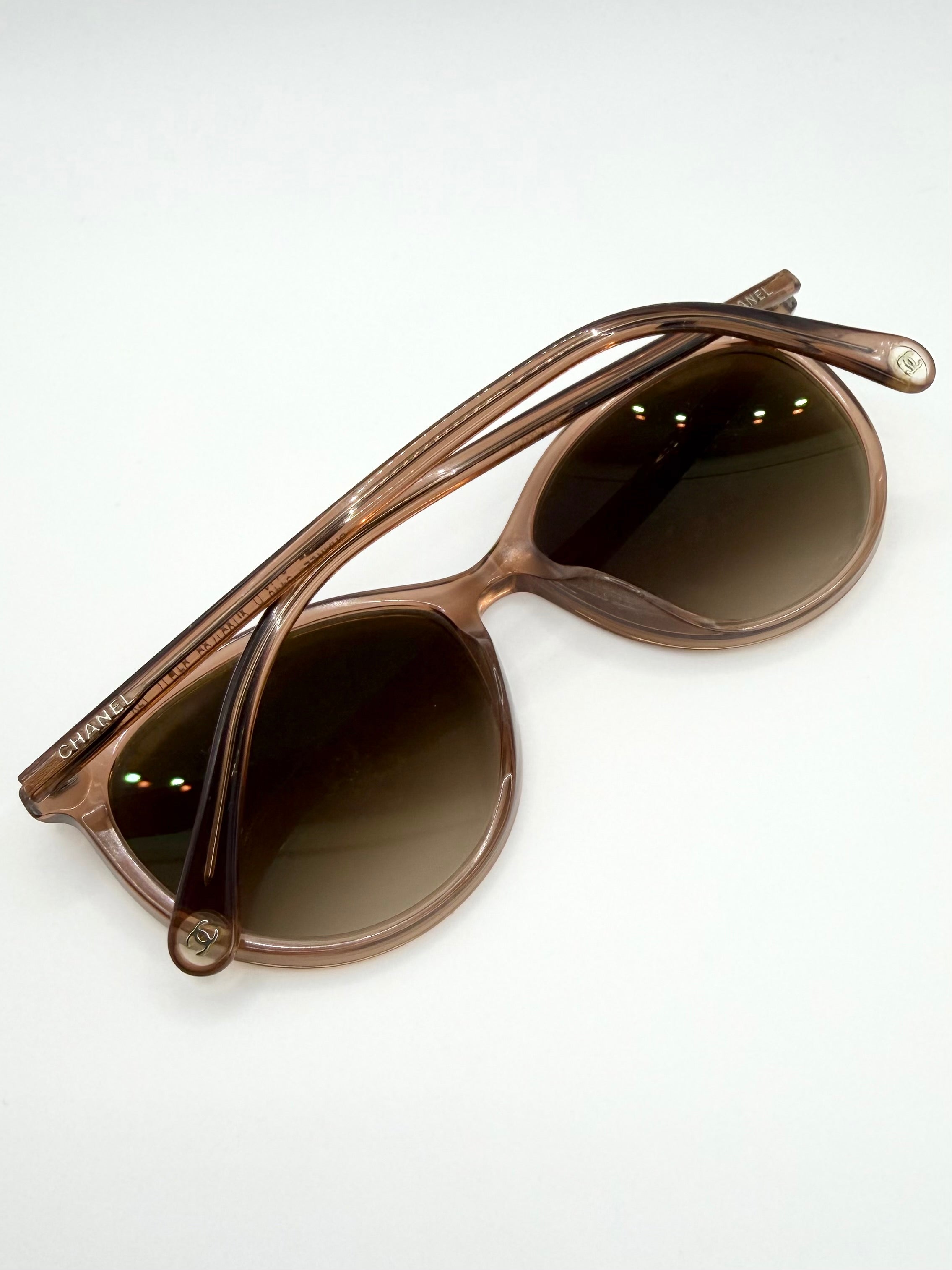 Chanel ‘5448-A’ Brown Acetate Oversized Sunglasses