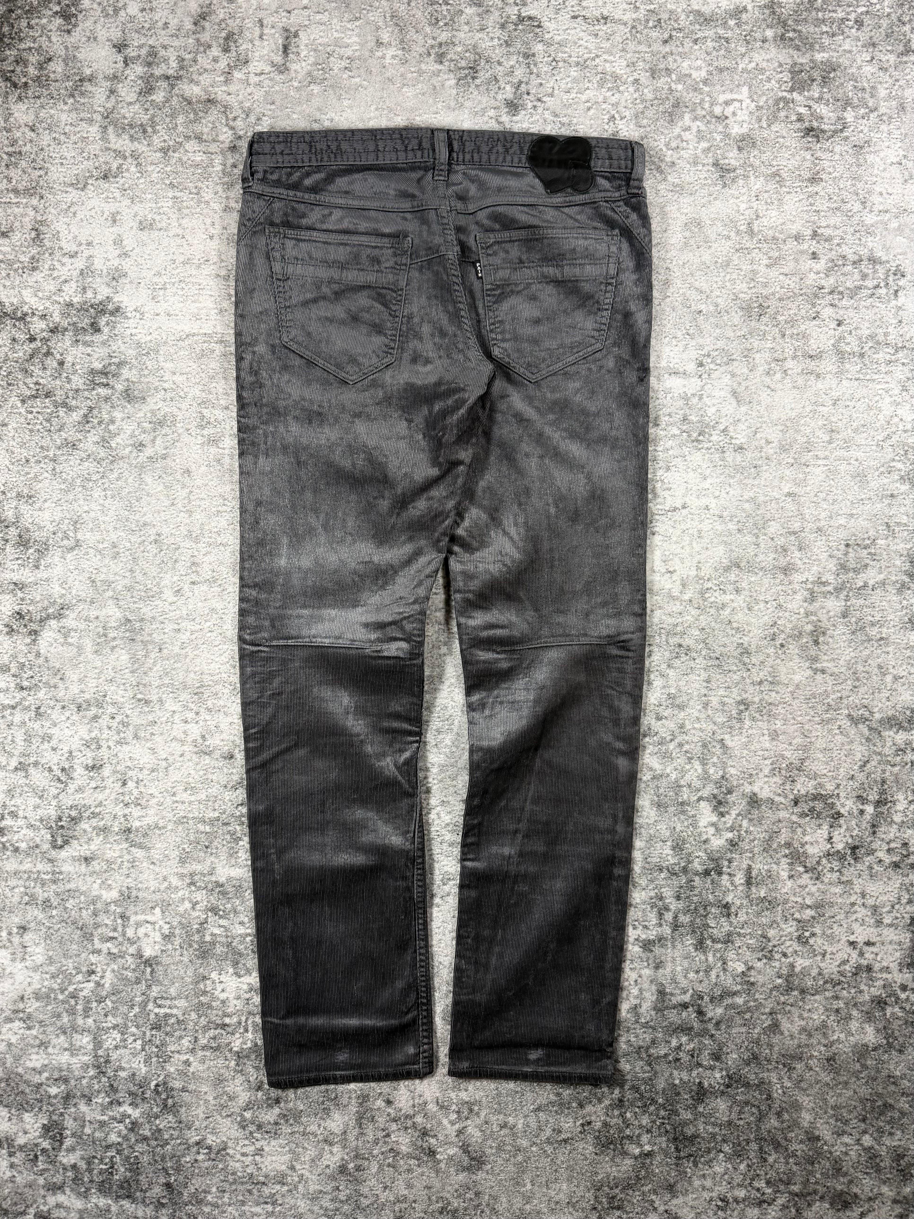 FW07 Number (N)ine “Love God Murder” Gunmetal-Tint Pain Corduroy Pants