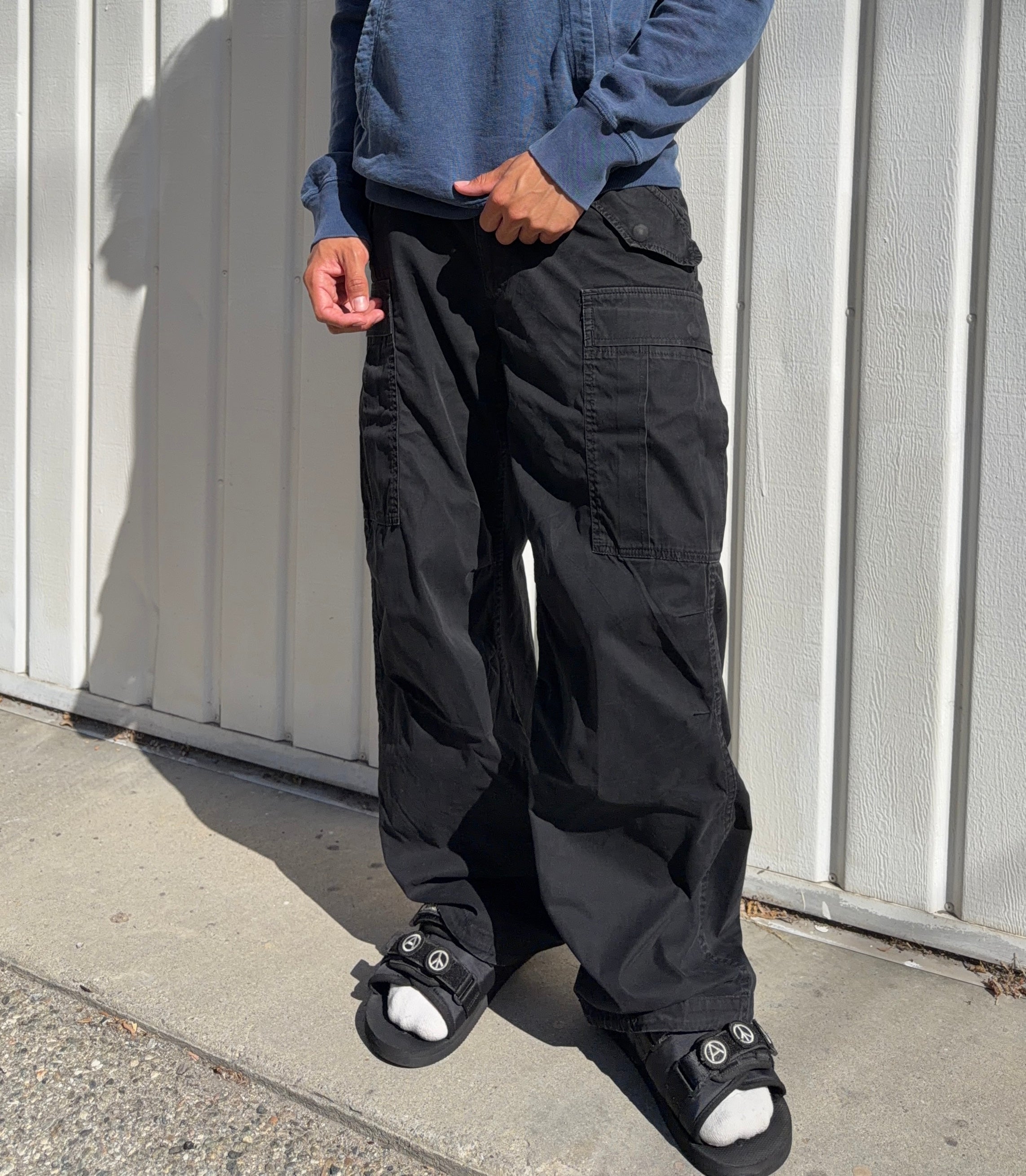 2000s Attachment Multi-Pocket Wide Leg Utility Cargo Pants